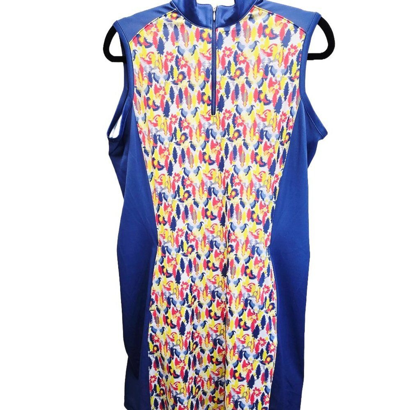 NWT FRINGE PEYTON FLORAL BLUE GOLF DRESS POCKETS UV PROTECTION MEDIUM MSRP $60