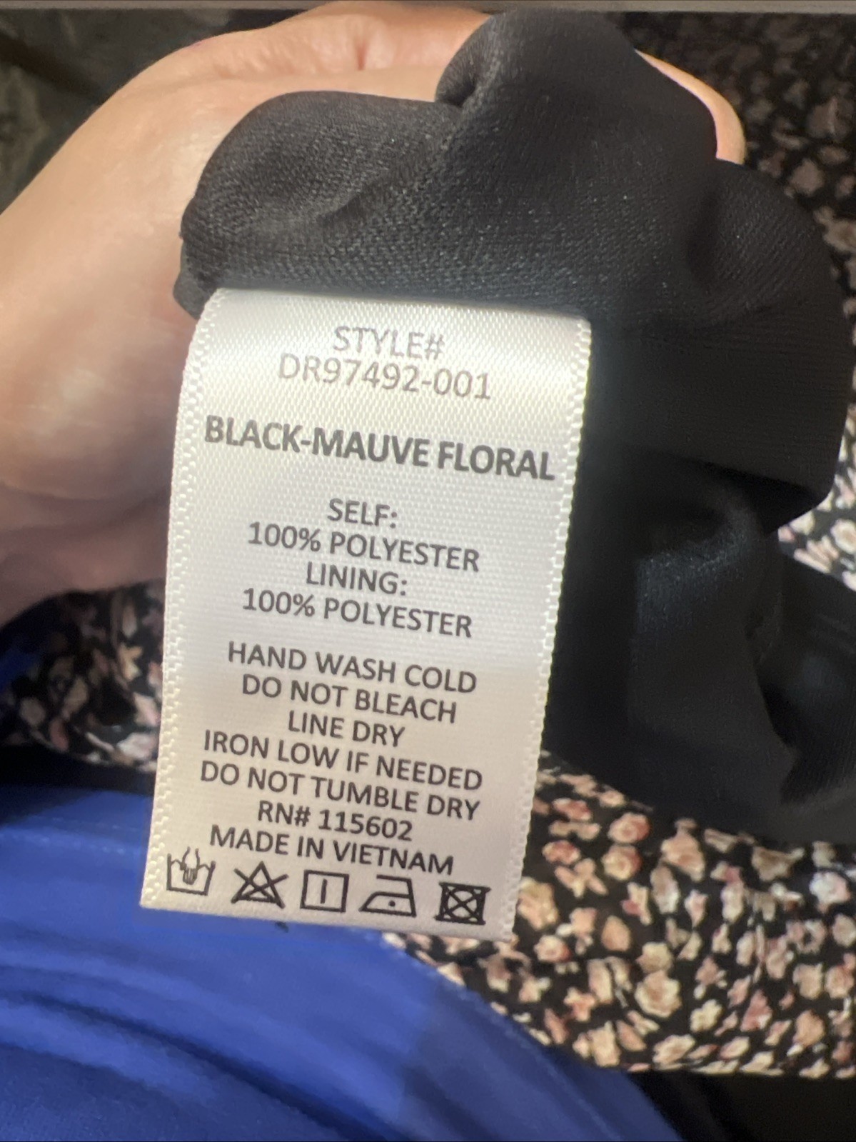 All In Favor Tie Spaghetti Strap Mini Floral Black and Mauve Summer Dress S