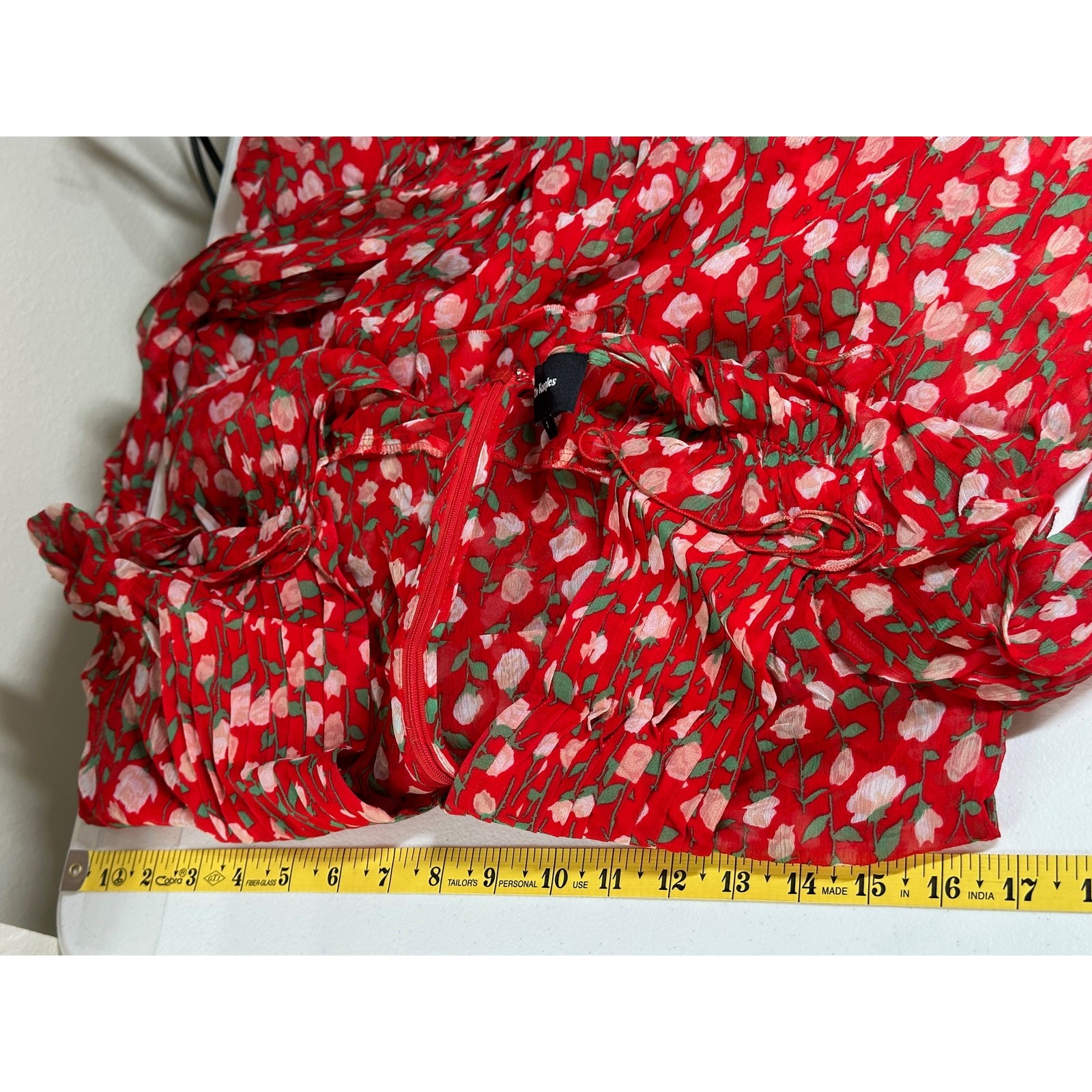 The Kooples Dress Womens 2 Medium Rosa Rosa Mini Red Floral Feminine Boho Retro