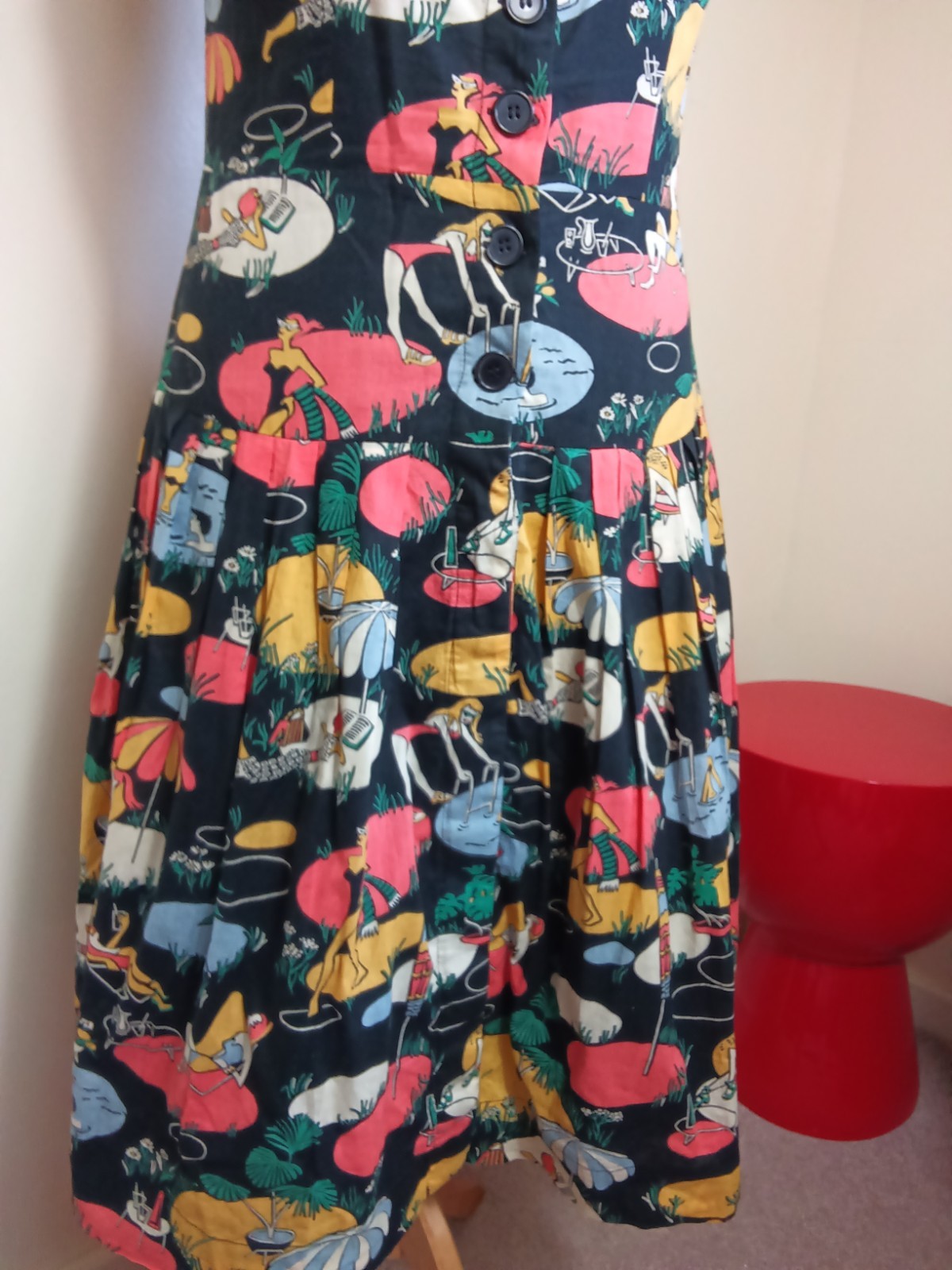 Emily and Fin Sundress Medium 12 Beach Lady Pool Print Summer Dress Pockets