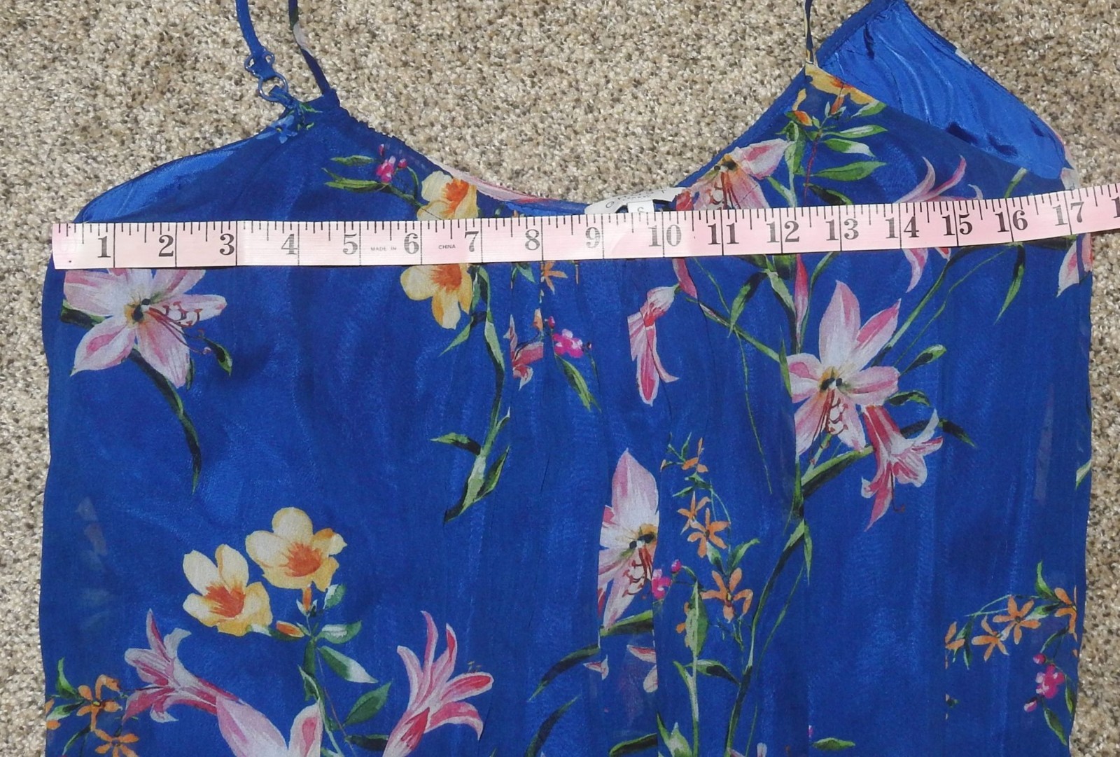 Ghost London Maddy Floral Print Spaghetti Strap Midi Dress Size Small