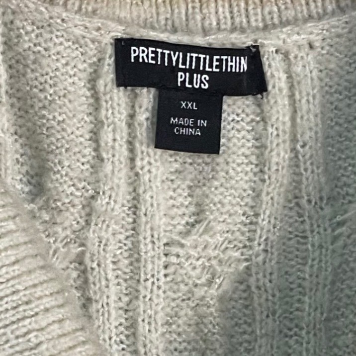 PrettyLittleThing Plus XXL Cream Cable Knit Maxi Sweater Dress Oversized Collar