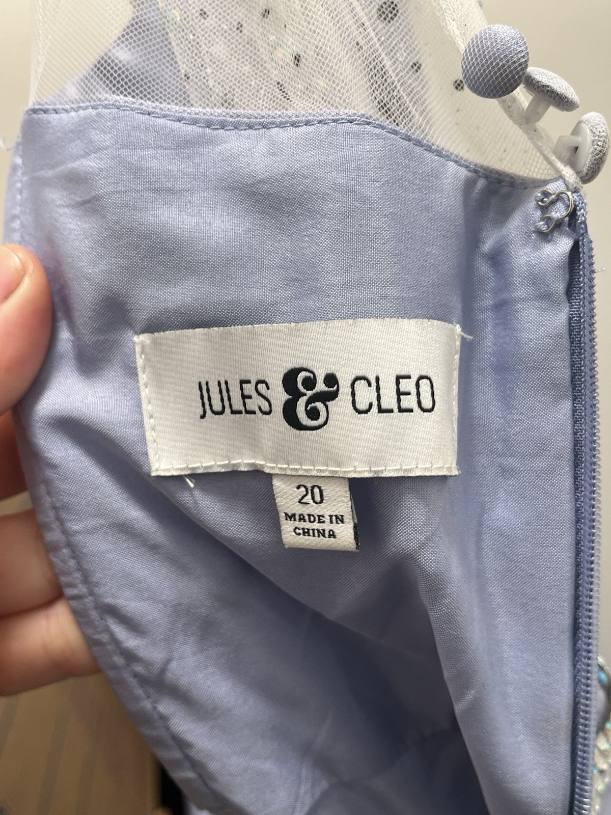 JULES AND CLEO Satin Ball Gown with Sheer Embellished Top STYLE# D24NY23015