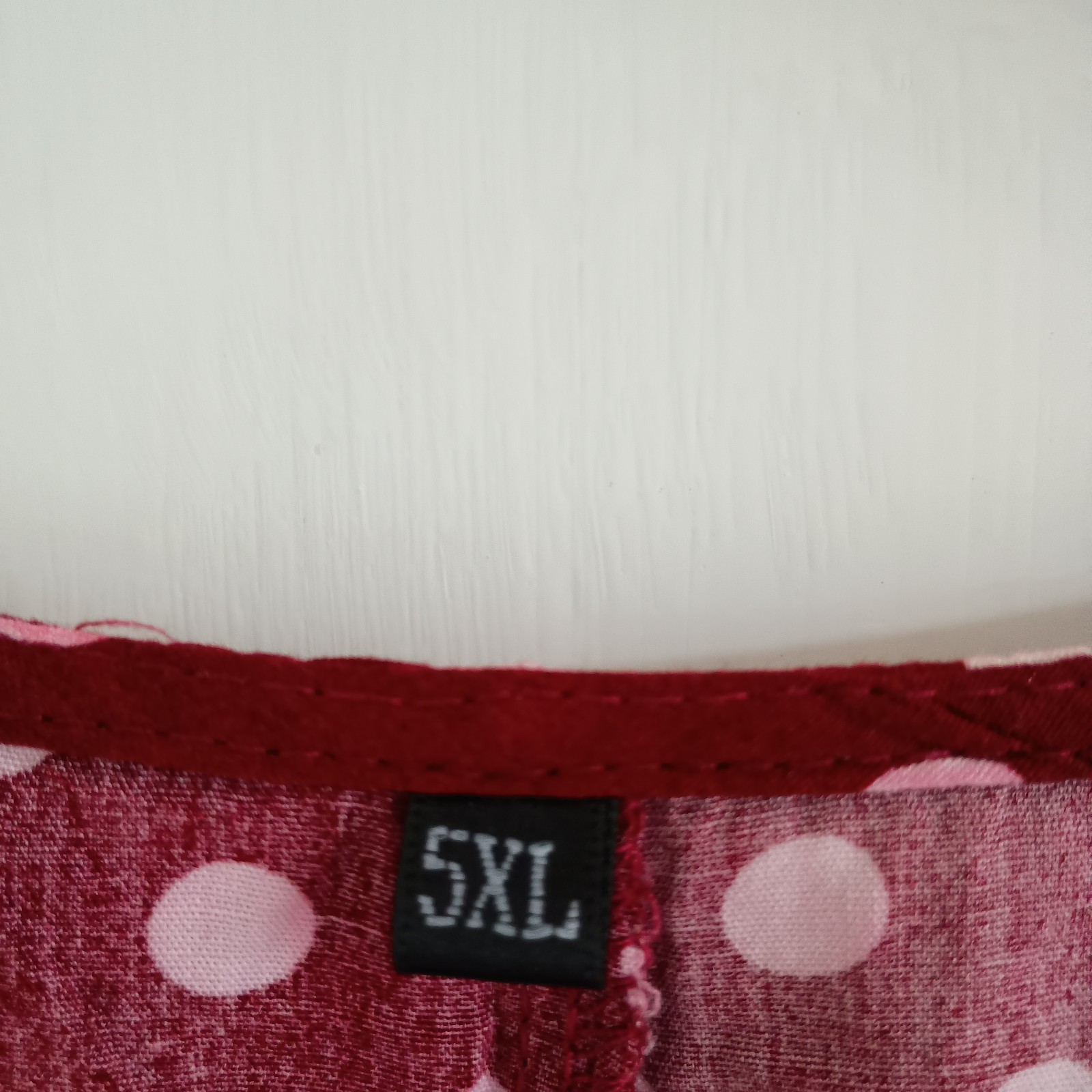Red & White Polka Dot Short Sleeve Dress Size 5XL Lightweight Breathable Summer