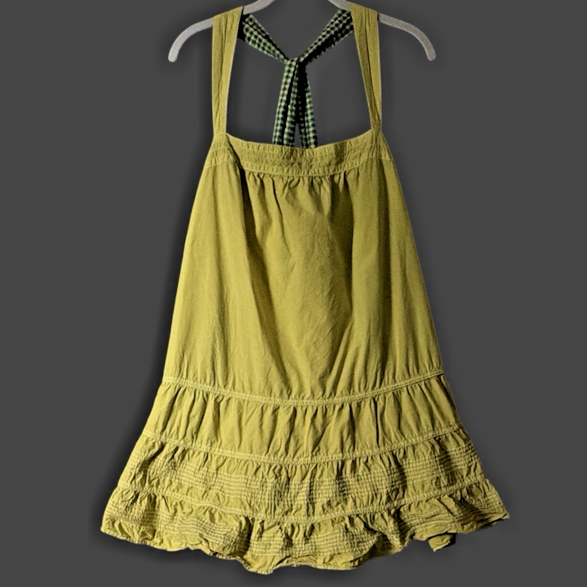Pilcro Dress Women M Swing Babydoll Cottage Smock 100 Cotton Cute Lime Yellow