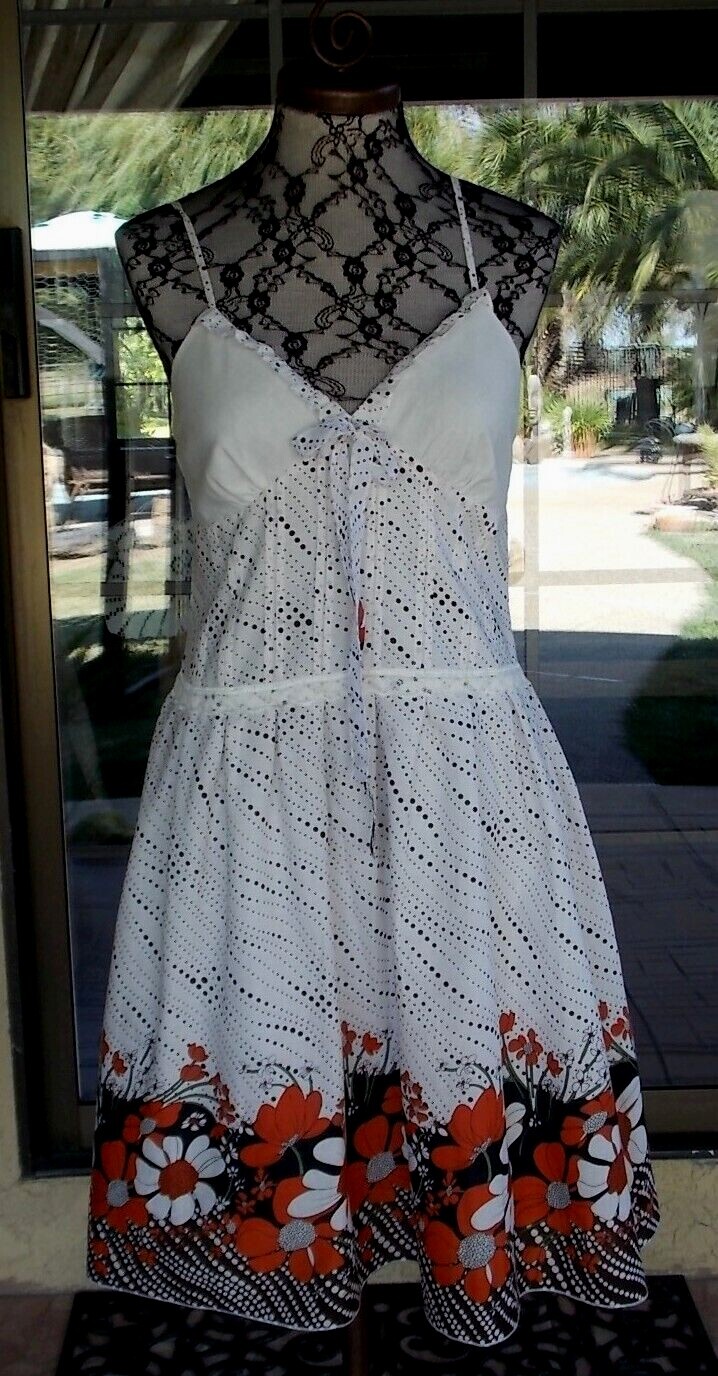 Lined Dropped Waist Adjustable Straps New Summer Dress Sz. S