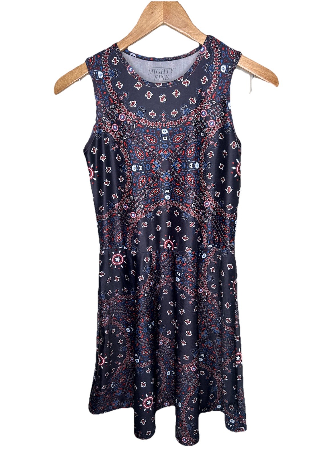 Mighty Fine Marvel Comics Captain America Womens Size S Bandana Skater Dress