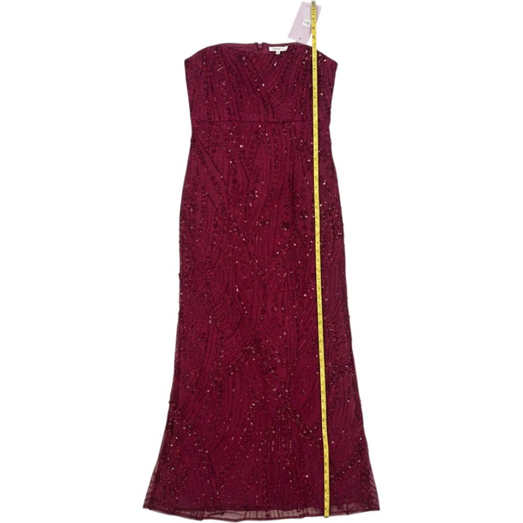 NWT JS Collections Savannah Raspberry Sequin Beaded Gown Size 12