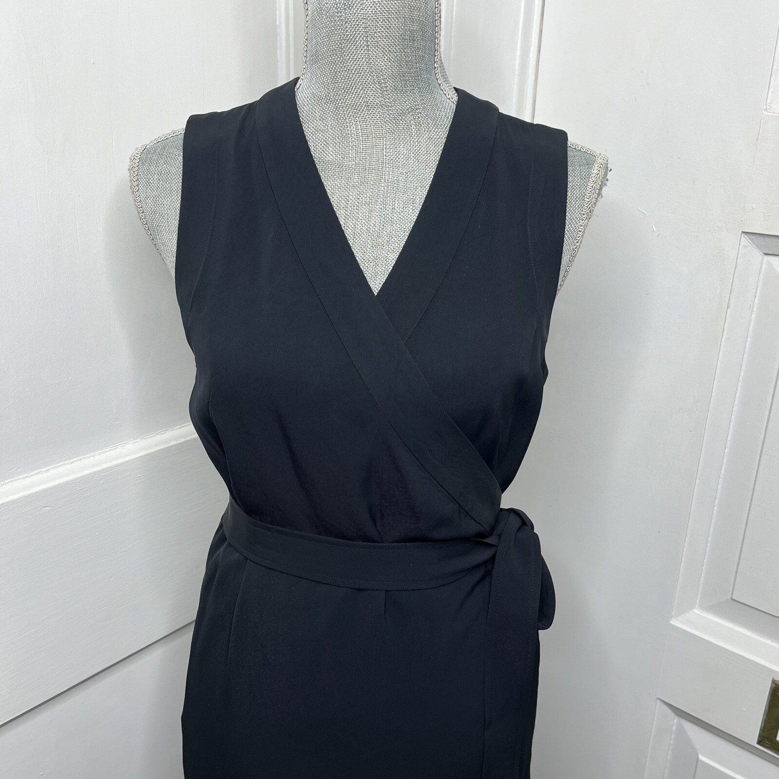 Everlane Goweave Japanese Wrap Dress Sleeveless in Dark Navy Size 2 Midi Dress