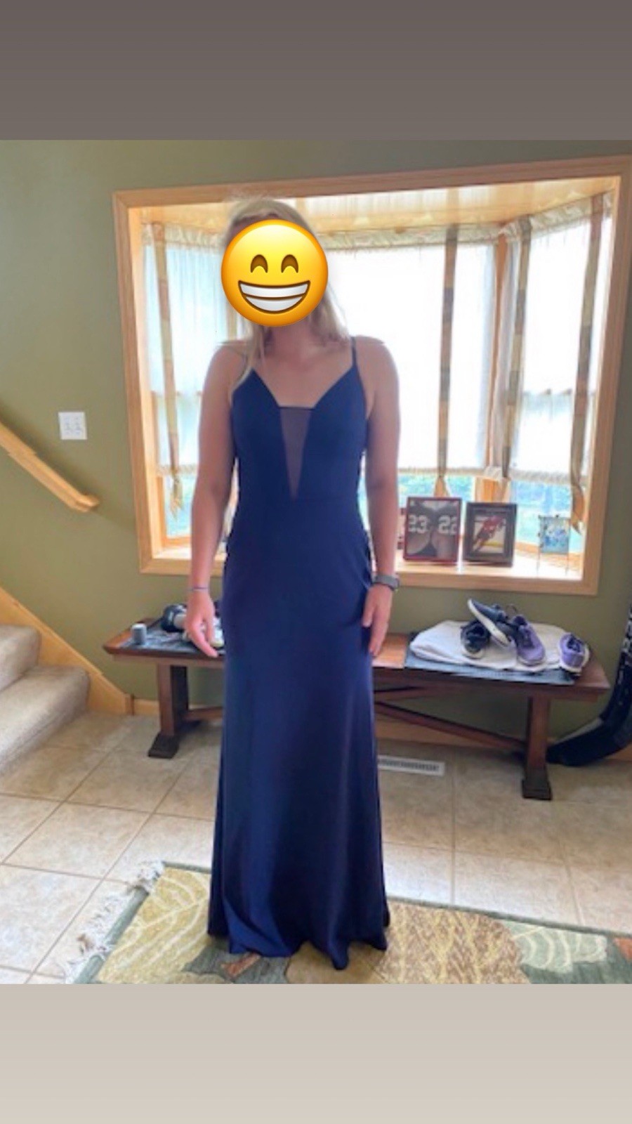 Navy Blue Floor Length Dress Size 4
