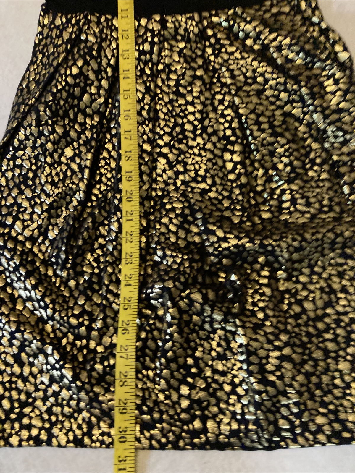 Strapless TapeMeasure Dress Animal Print Bottom Black Top SZ S USA Sexy