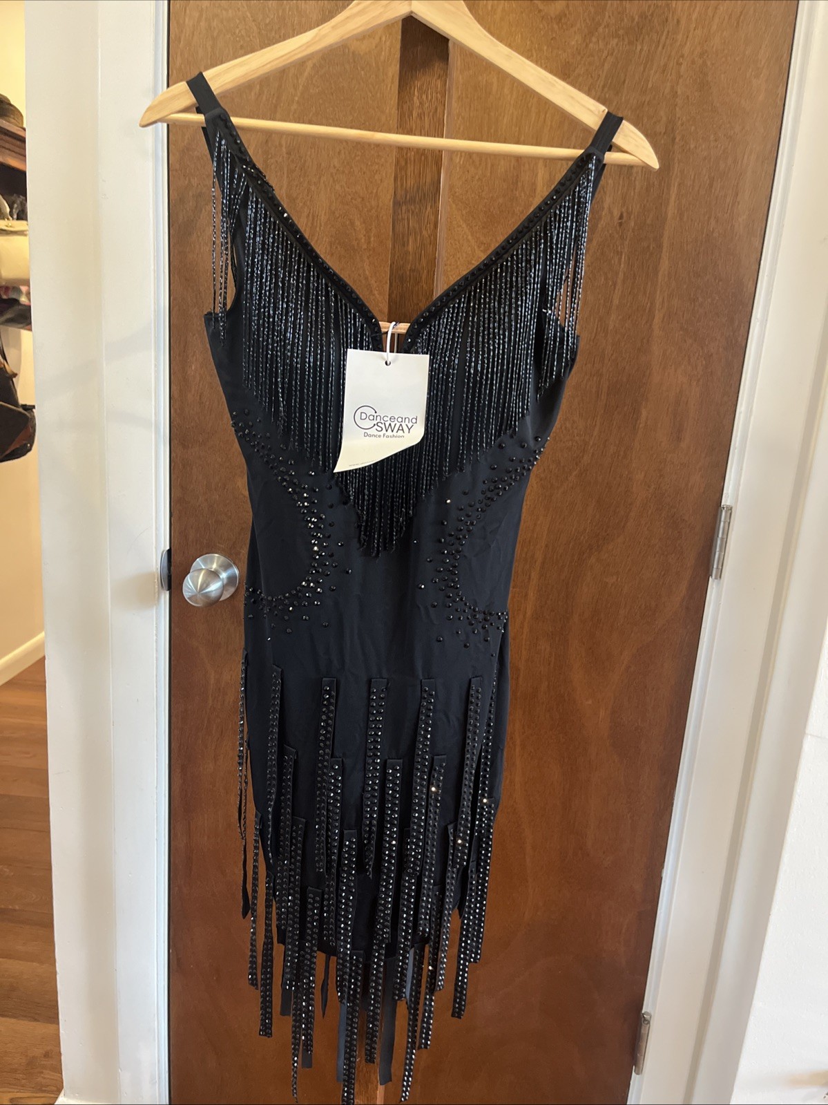 Cocktail/Dance Dress, Black, Size Medium, Above The Knee Length, Spatkles