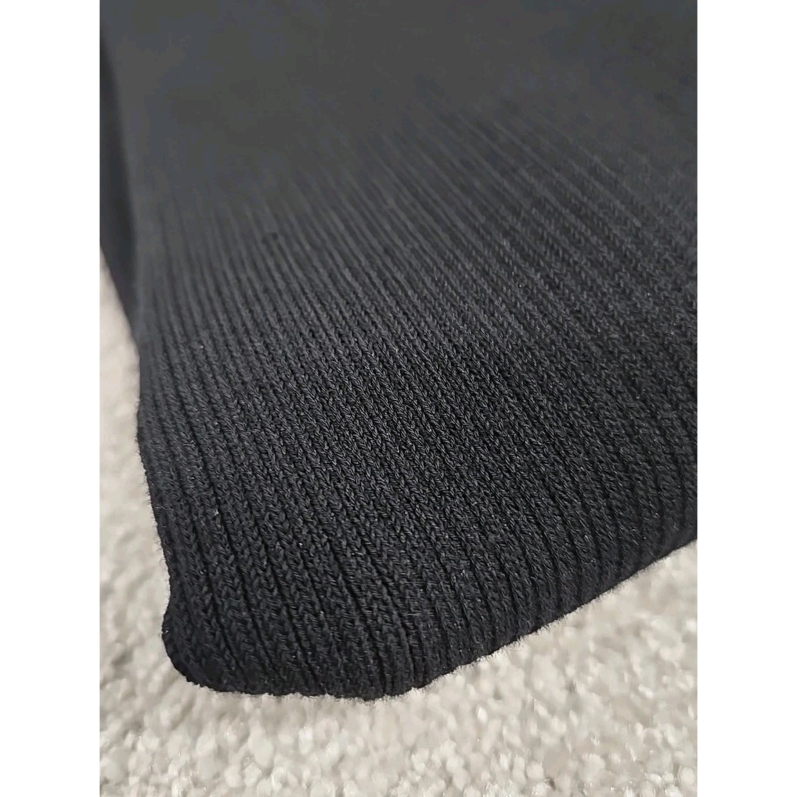 REBECCA TAYLOR Ribbed Knit V-Neck Puff Sleeves Midi Dress Stretch Black Size S