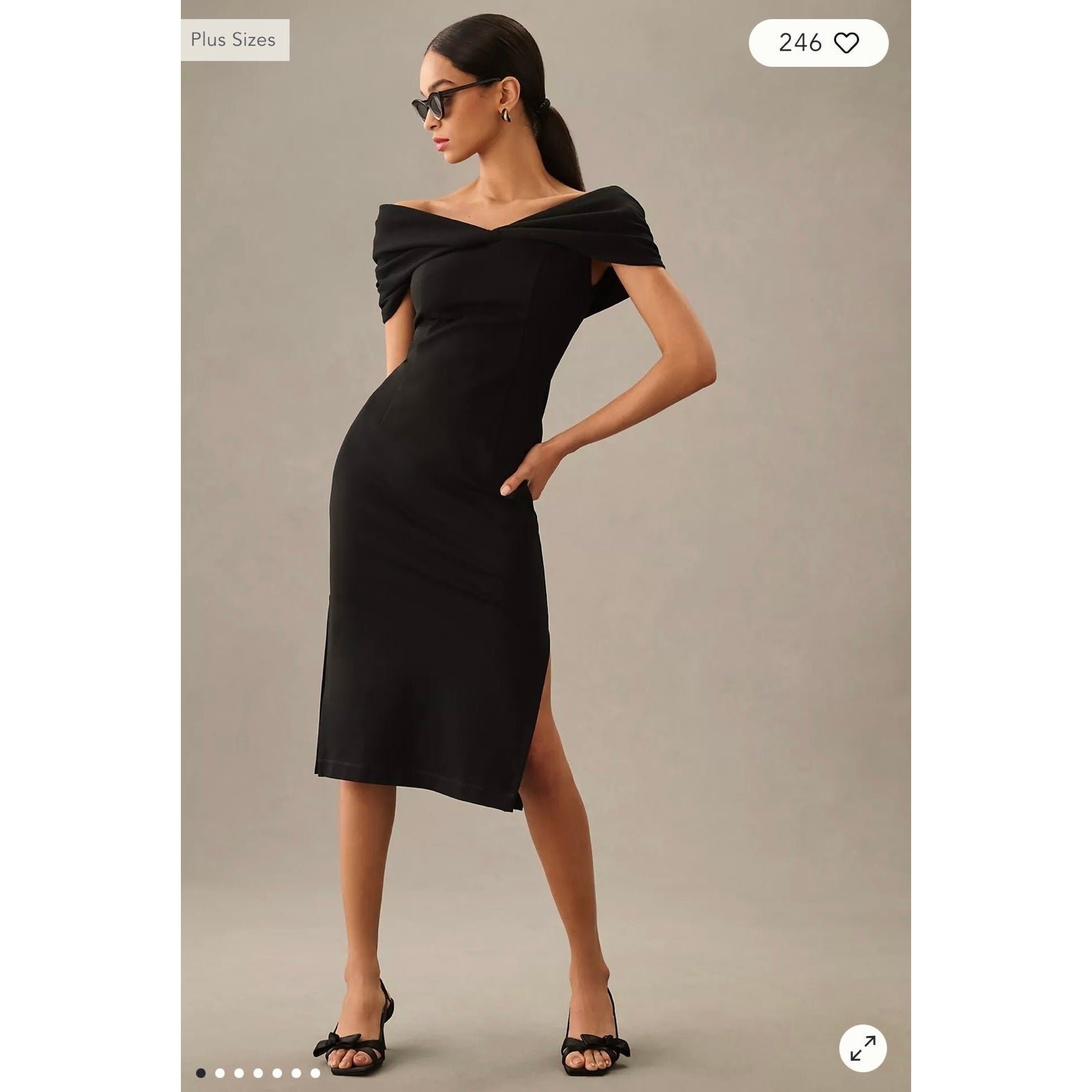 NWT❤️Anthro Maeve Off-The-Shoulder Twist Midi Dress szXL