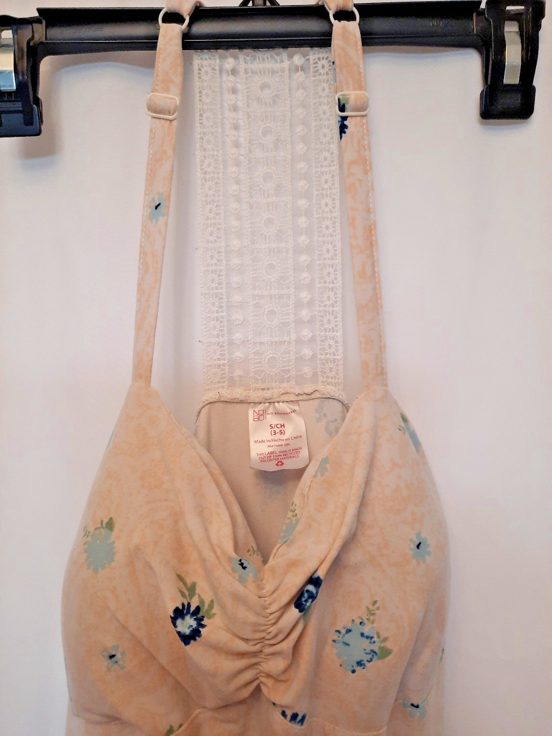 No bounderies BOHO sundress lace back brand new in bag padded bra sleeveless S
