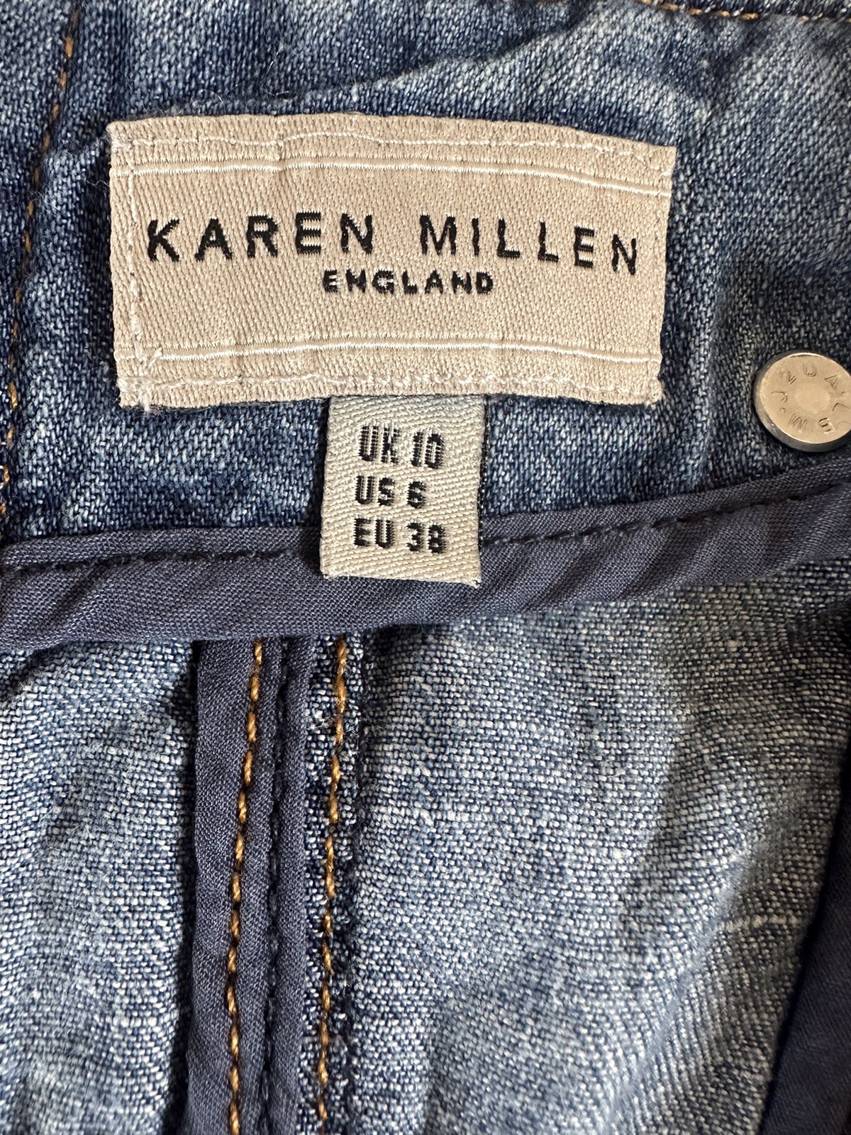 Stunning Vintage Karen Millen Denim Dress UK 10 Blue Flattering Short Bustier
