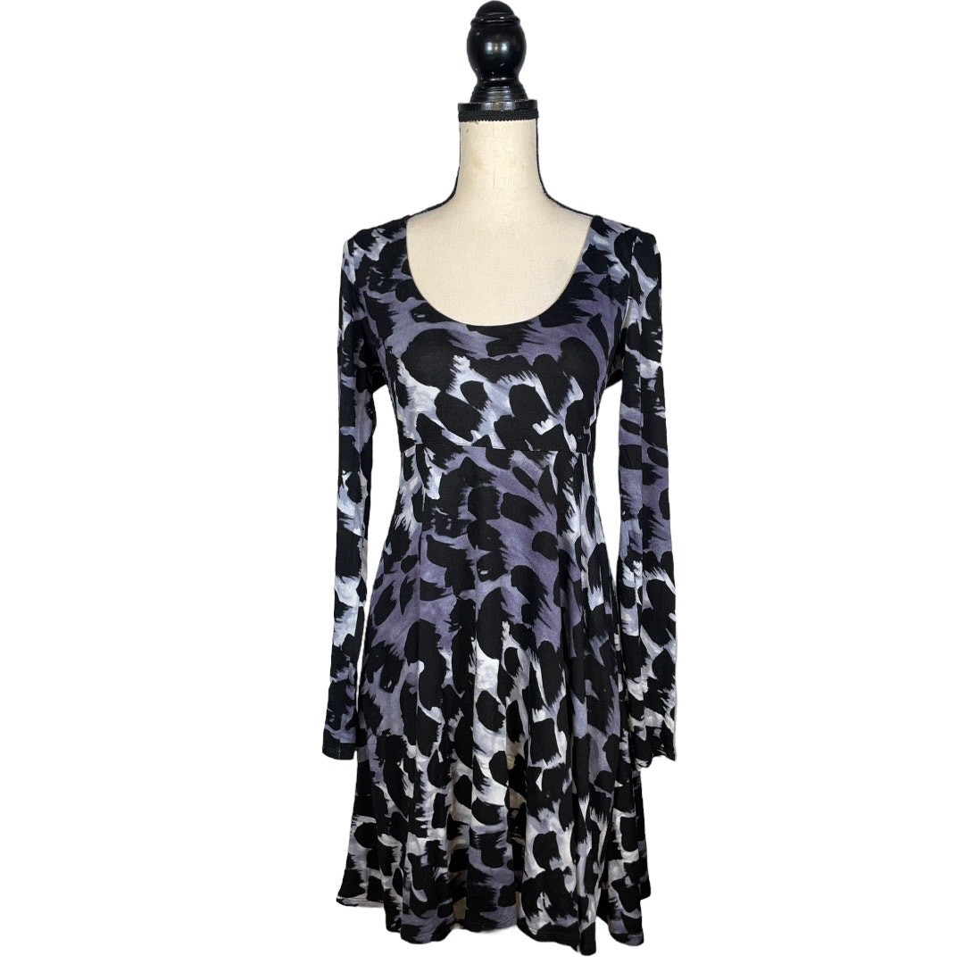 A/X Armani Exchange Black Purple Animal Print Dress Size: M