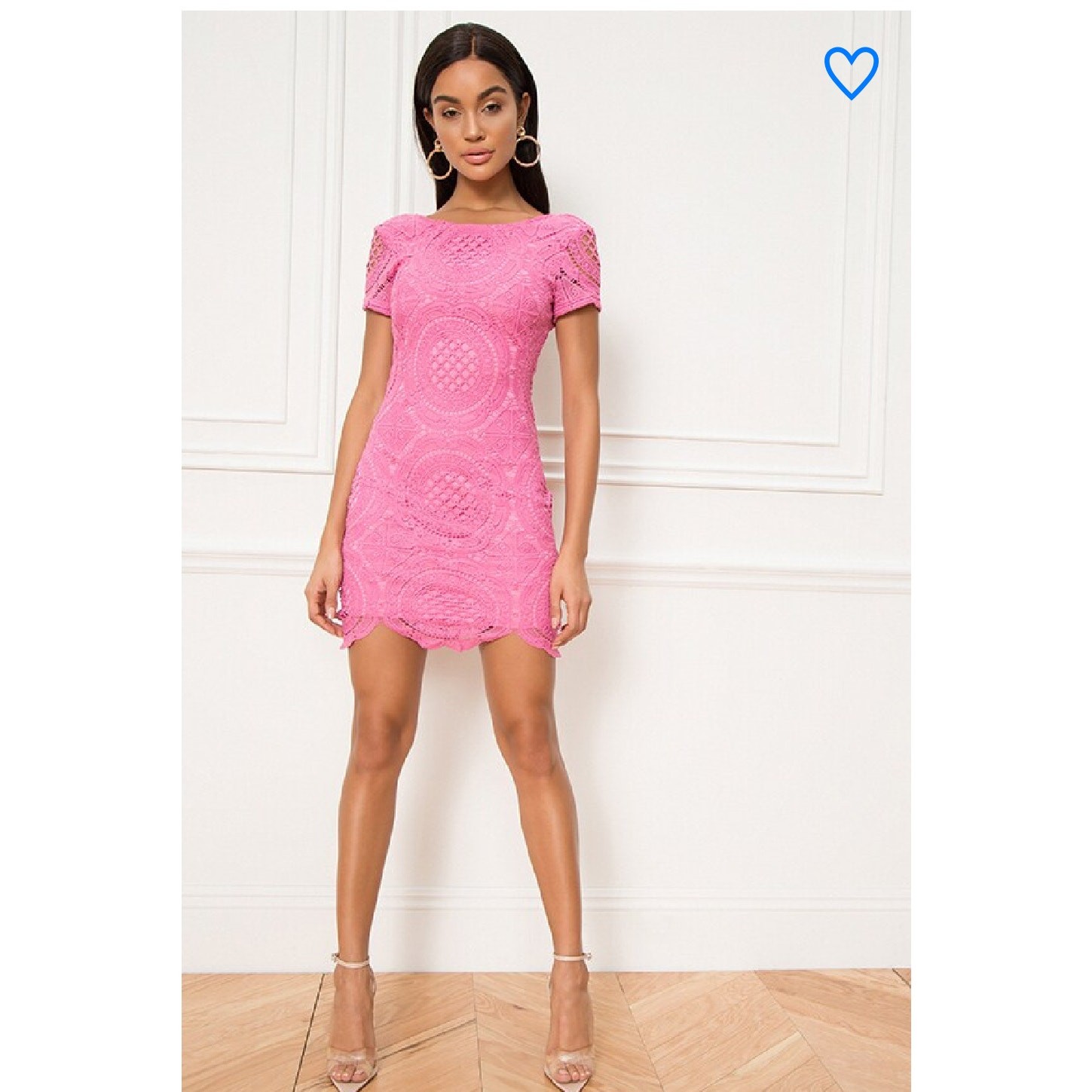 Superdown Pink Vita Open Back Mini Dress Size Small Lace Crochet Cocktail Event