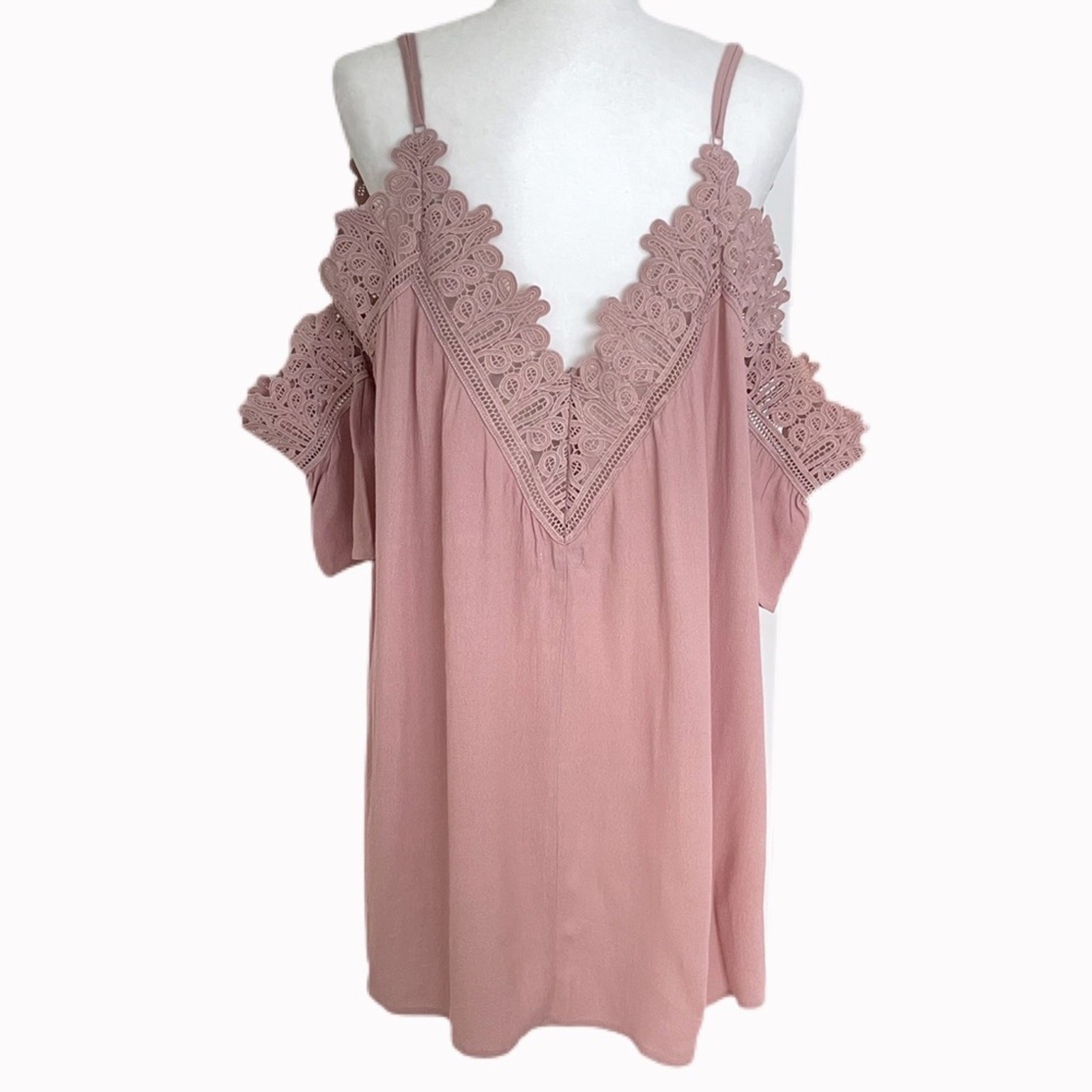 Tobi Dusty Rose Boho Mini Dress Sz M