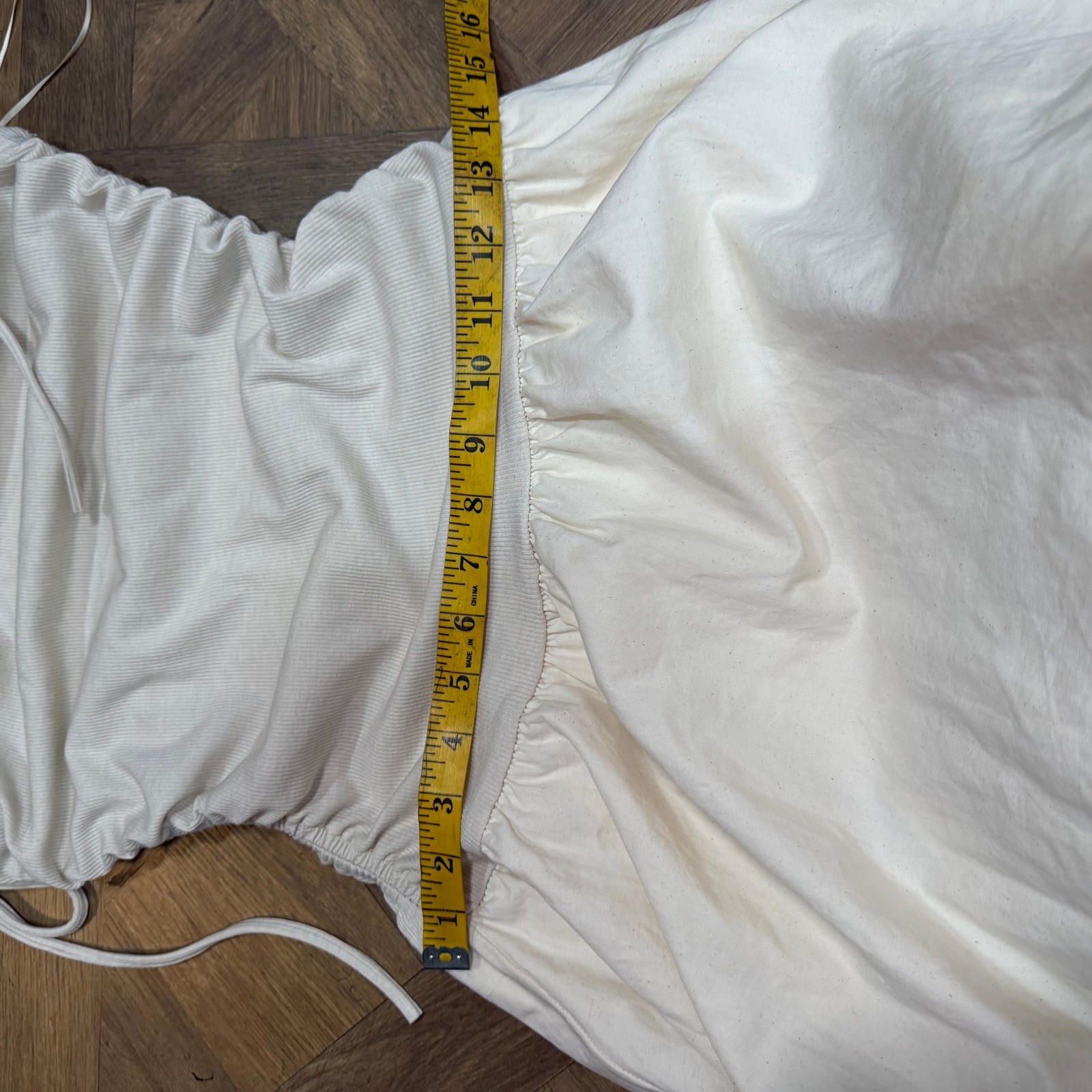Illa Illa Cream Drop Waist Bubble Hem Maxi Dress Size Large Tie Strap Ribbed