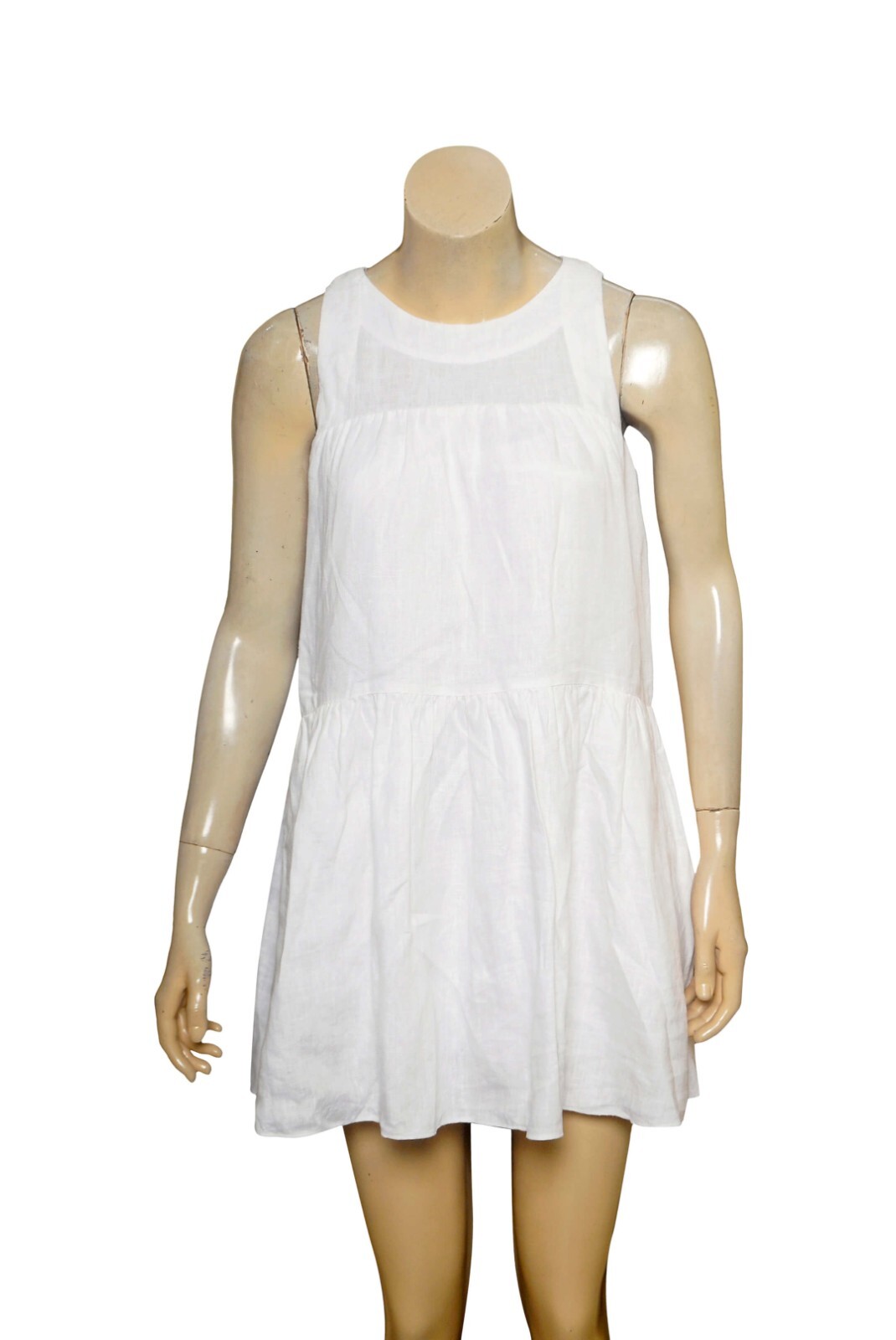 Posse Linen Mini Dress XS 2 Women Casual Cutout Sleeveless Boho Short NEW 35145
