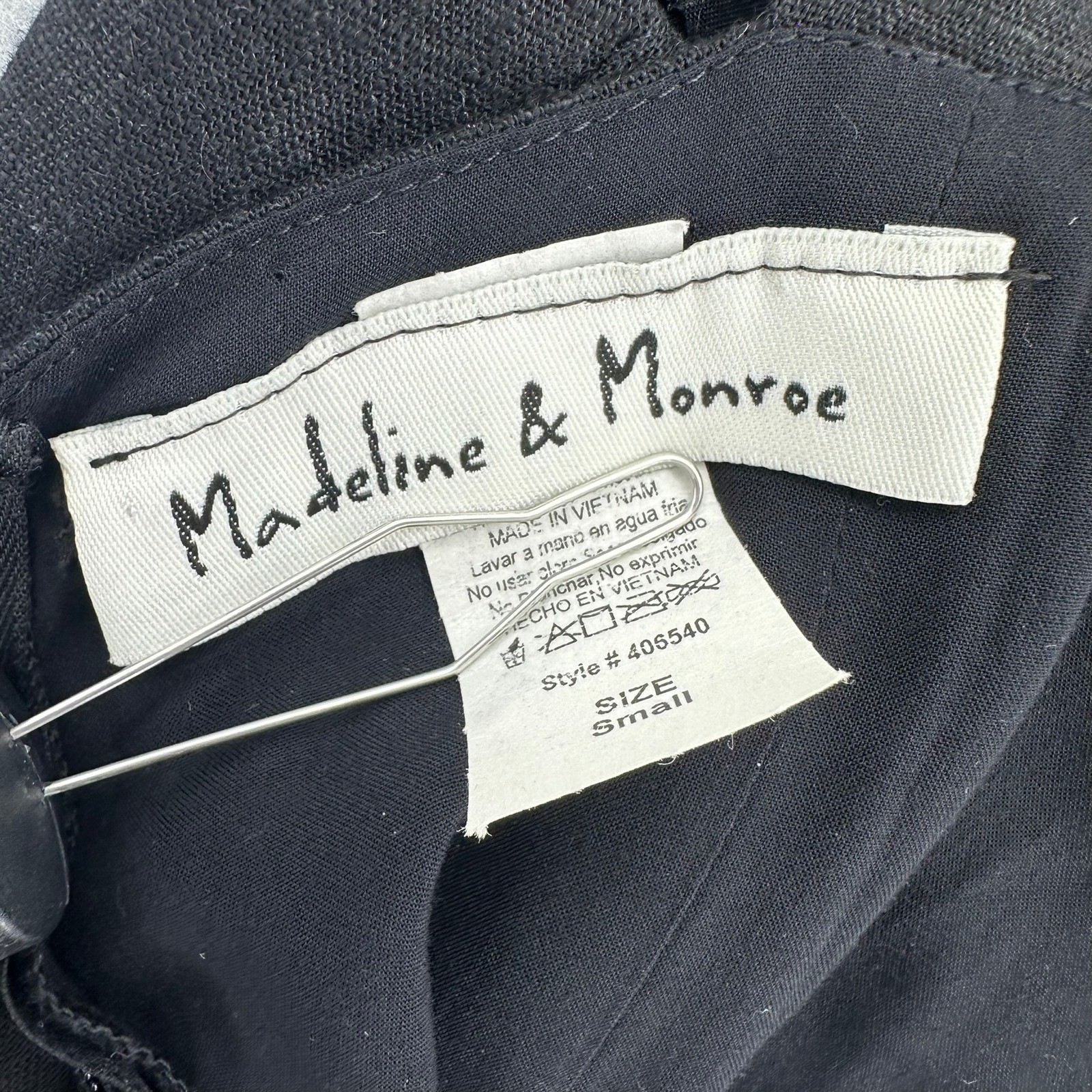 Y2K Madeline & Monroe Mini Dress Button Front Black Women Small Simple Cute