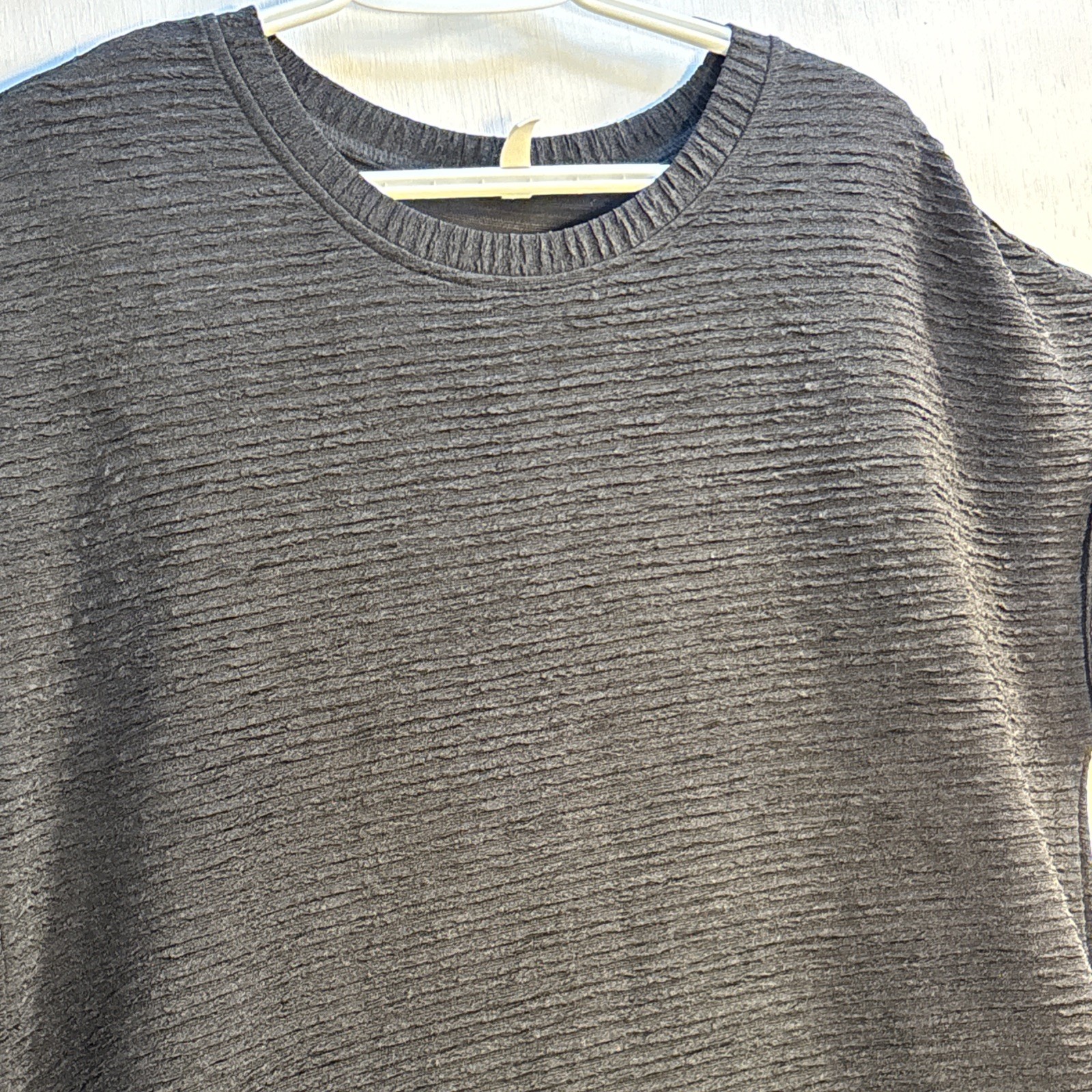 Evaless Women’s Size L Stretch Textured Knit Tunic Dress Pockets