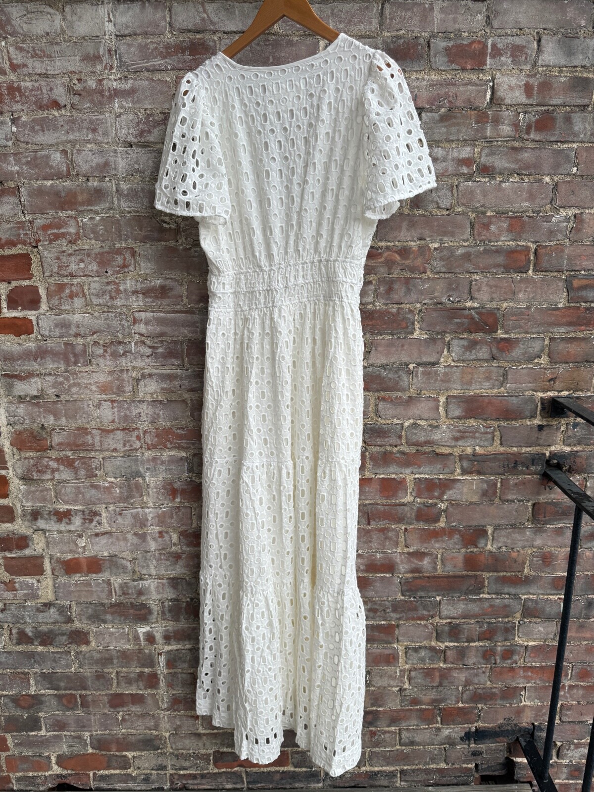 NWT Anthropologie Somerset Maxi Dress Eyelet Brown White Blue Yellow Pink