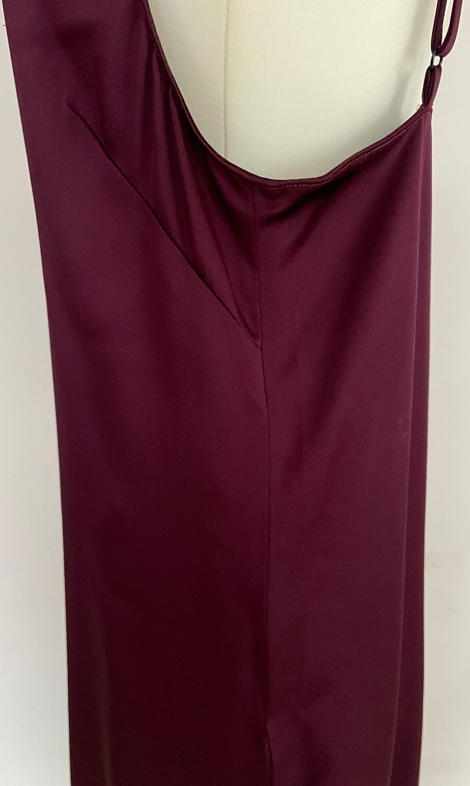 STELLA McCARTNEY burgundy lace-trimmed satin slip dress IT38, UK8/10, US4/6