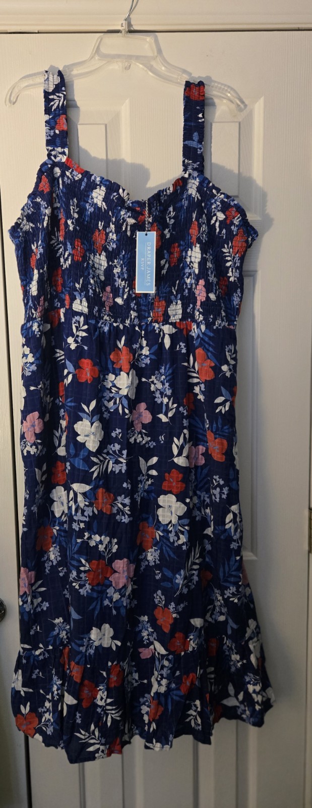 NWT Size 3x Draper James Floral Dress Red White Blue Patriotic MSRP $78
