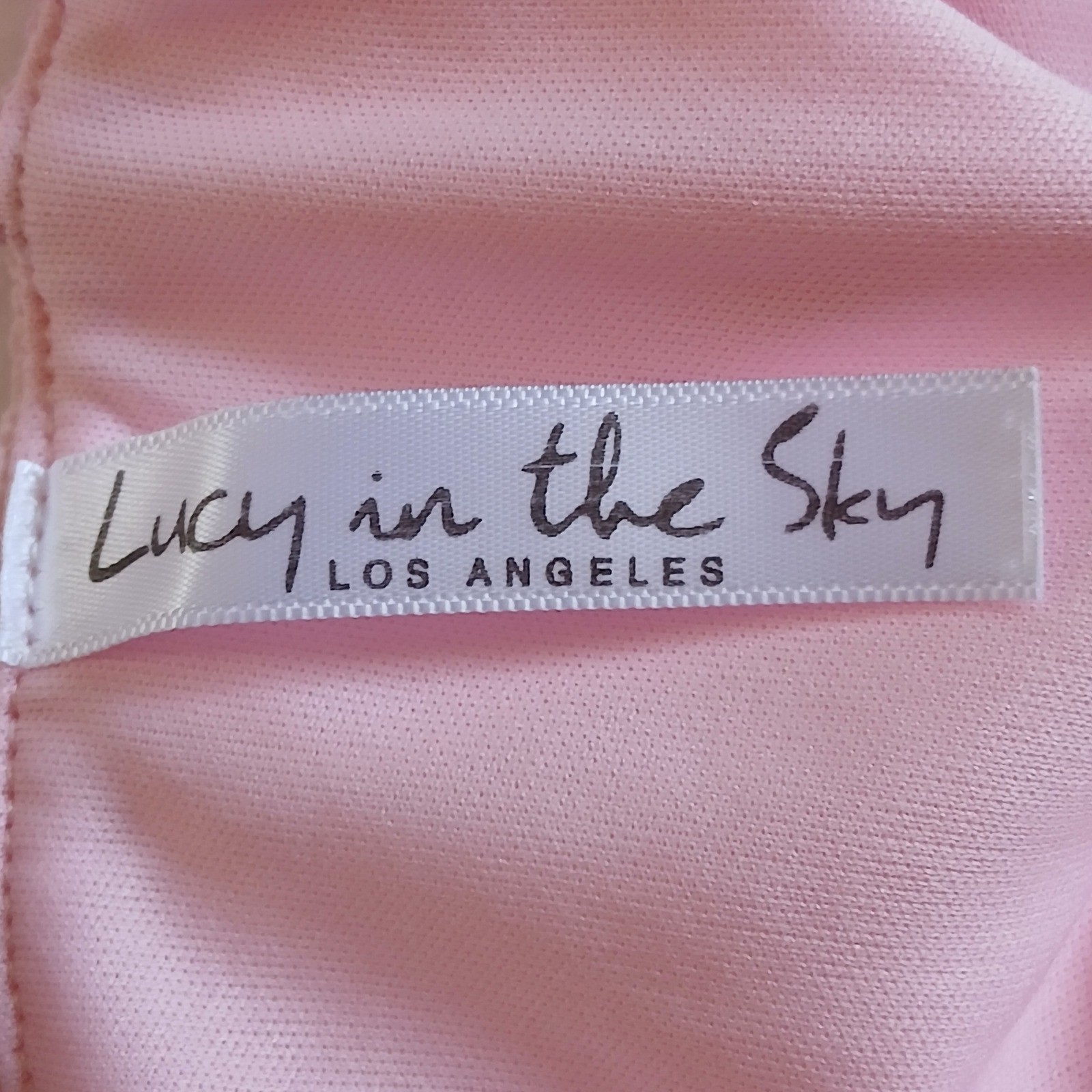Lucy in the Sky Pink Cut Out Tiered Ruffle Mini Dress Surplice M Romantic