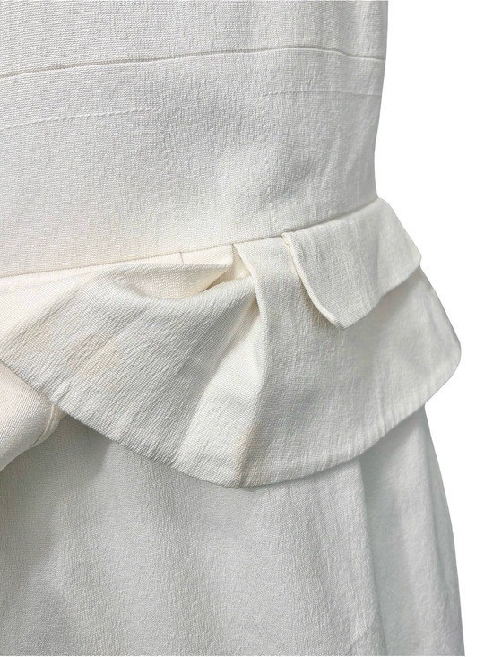 Tom Ford Beige Peplum Knee Length Round Neck Dress Size 42 *Flawed