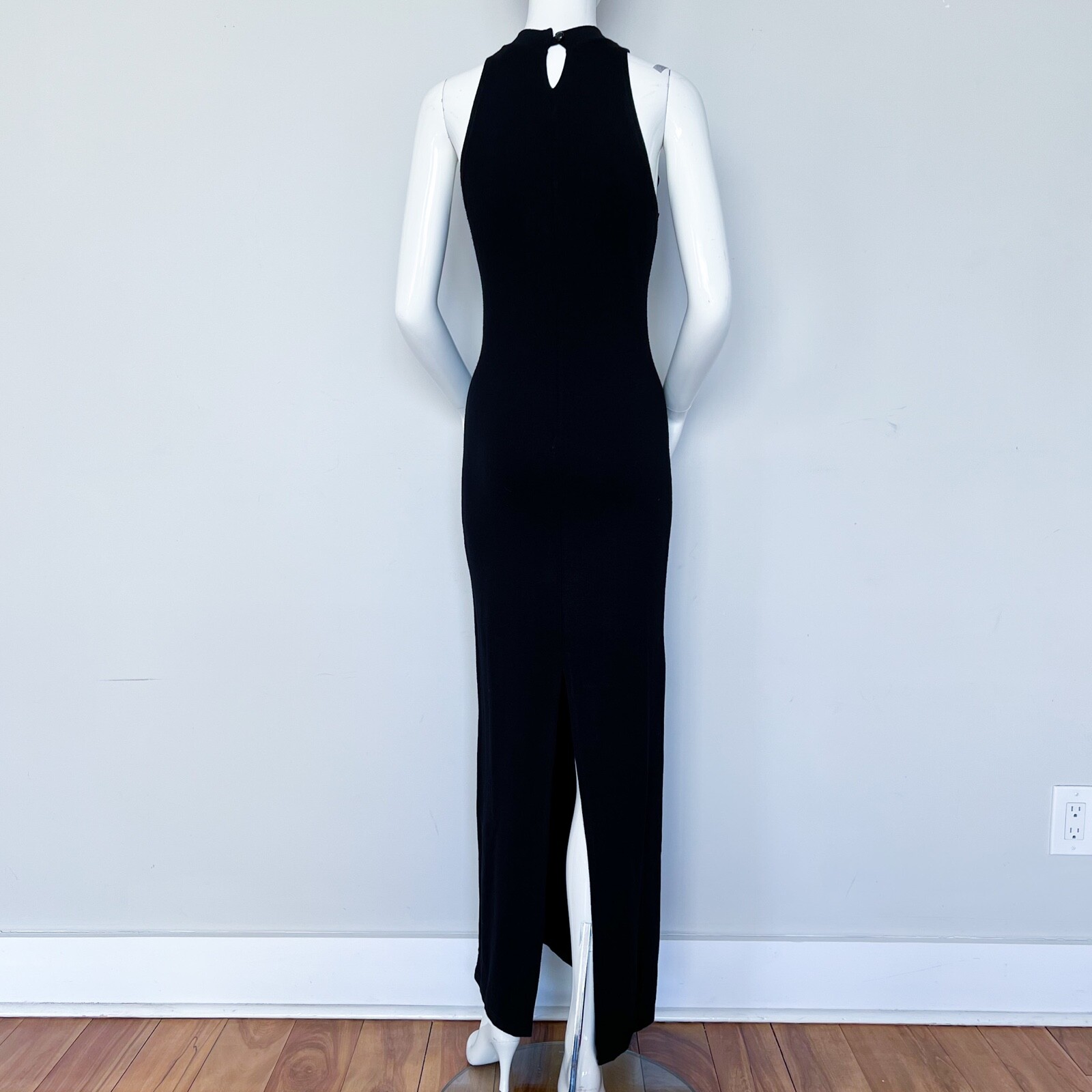 Rebecca Collection | EU38 6 Sexy Maxi Mock Neck Halter Stretch Dress Back Slit