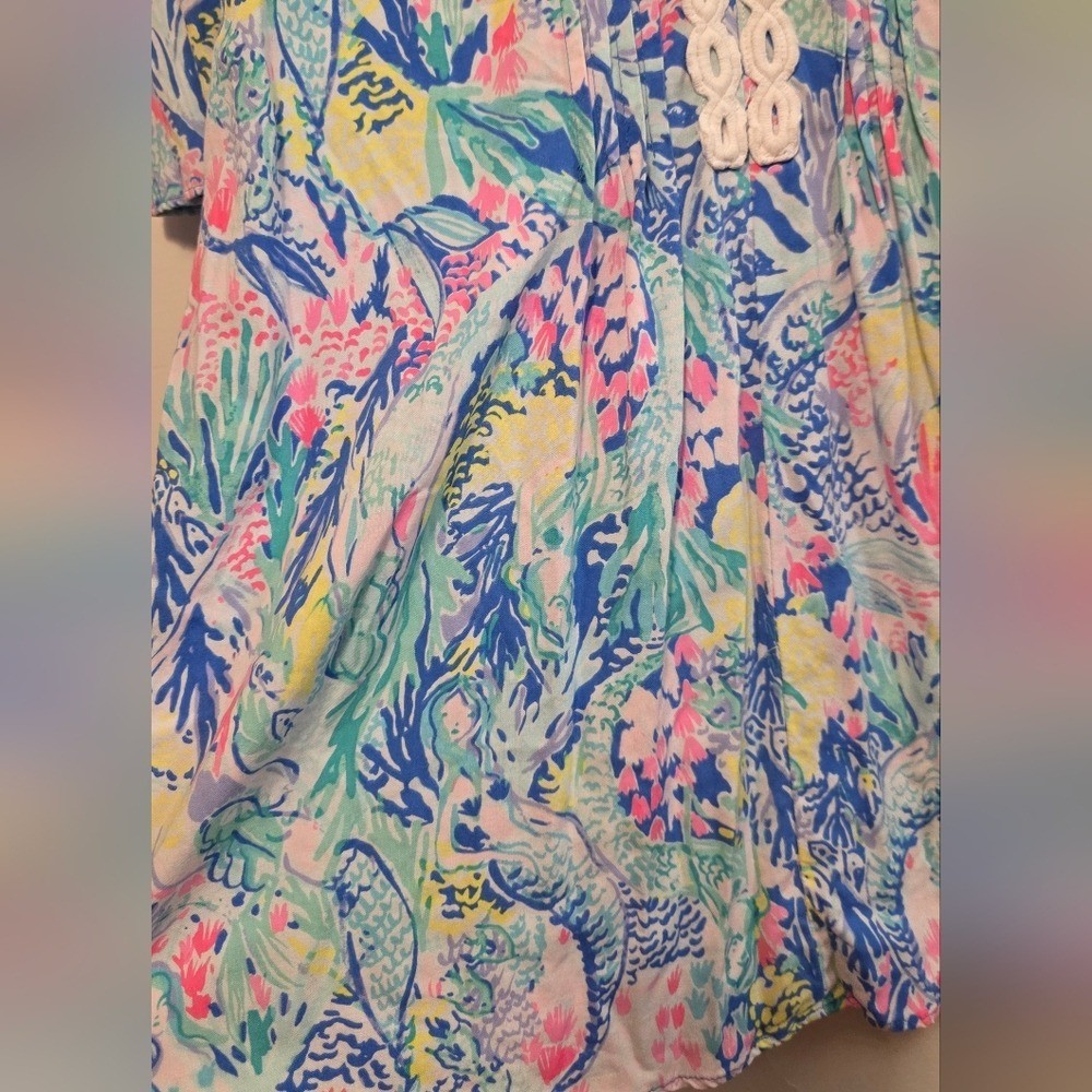 Lilly Pulitzer Floral Lace-Trim Beach Vacation Dress Sz Small