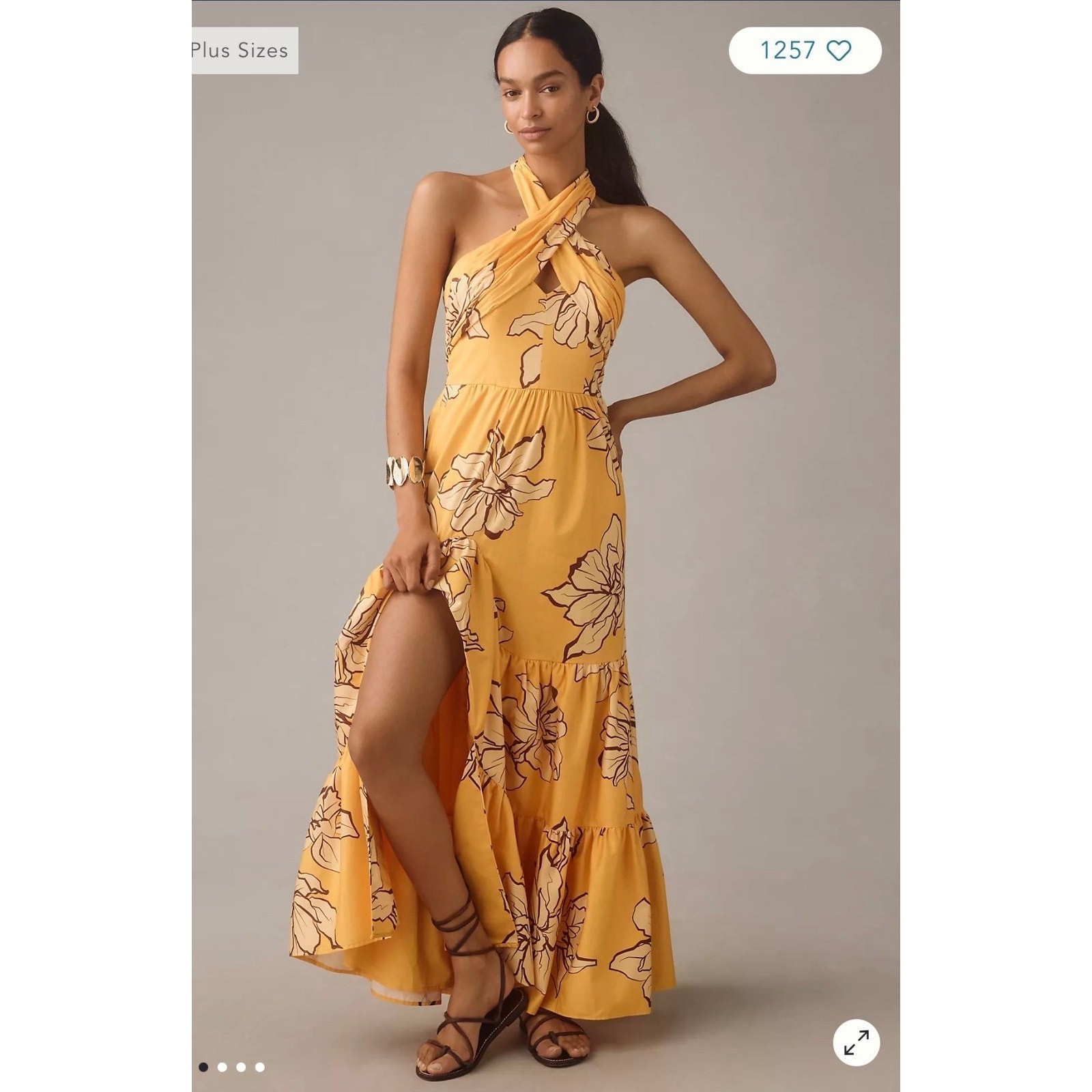 NWT❤️Anthro HUTCH FLORAL HALTER MAXI DRESS sz10