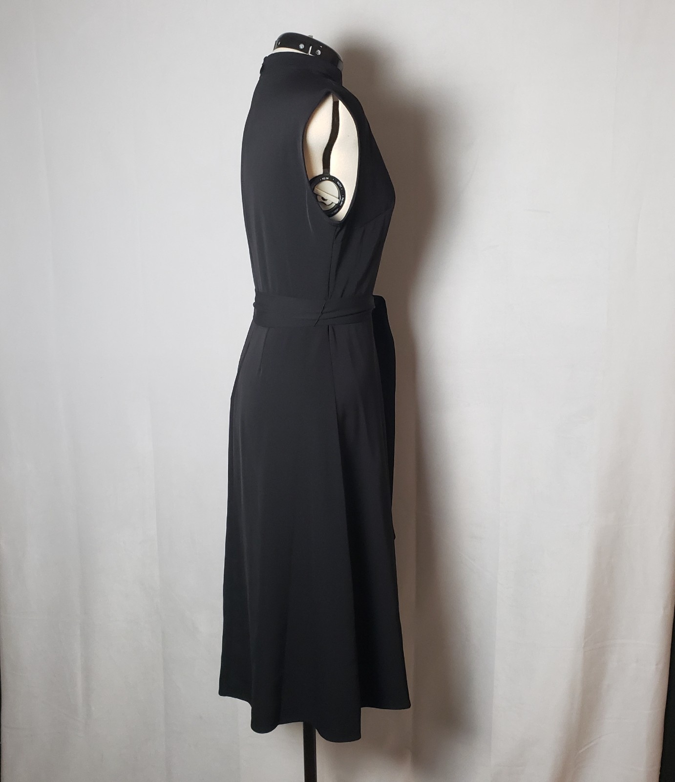 Express Black Mock Neck Midi Fit & Flare Sleeveless Back Zip Closure Small NWT
