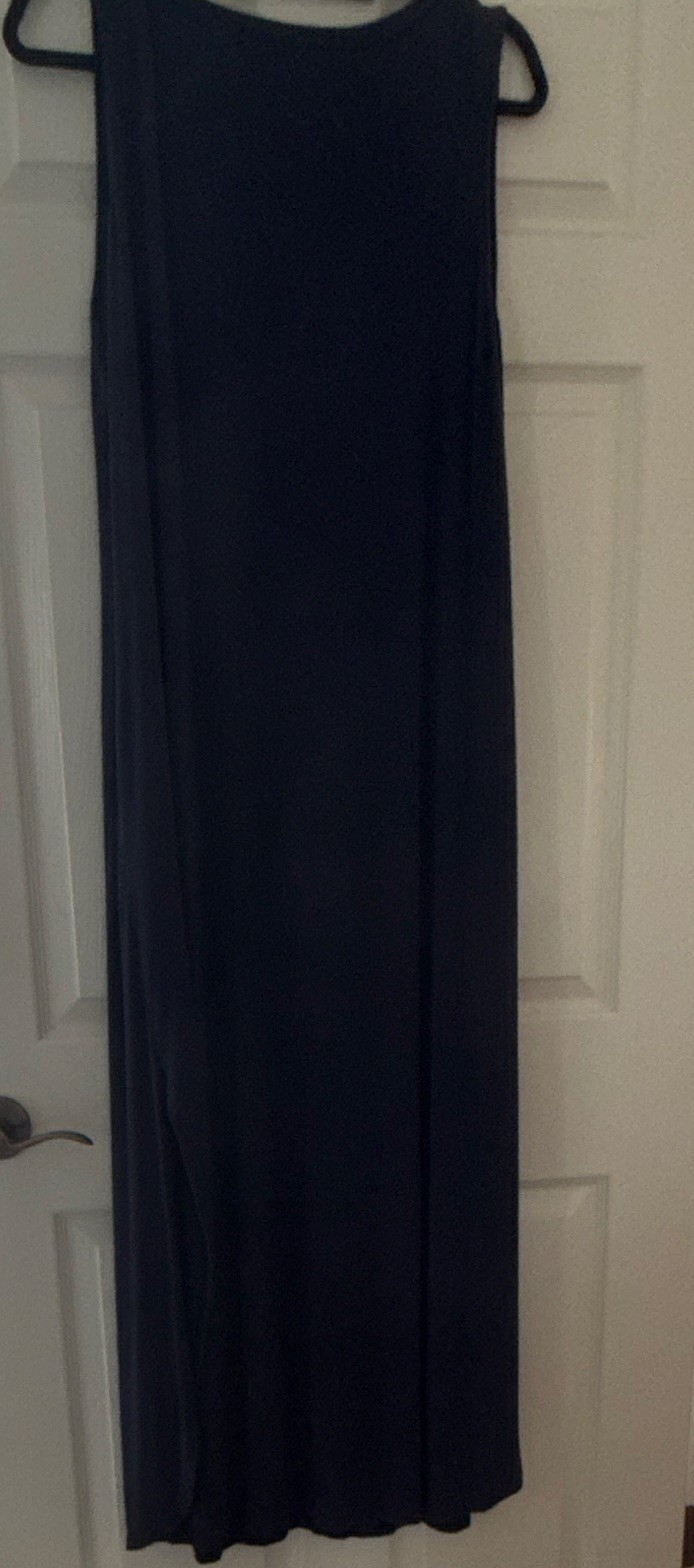 Hount Women’s Navy Solid Scoop Neck Sleeveless Maxi Dress Long Regular XXL