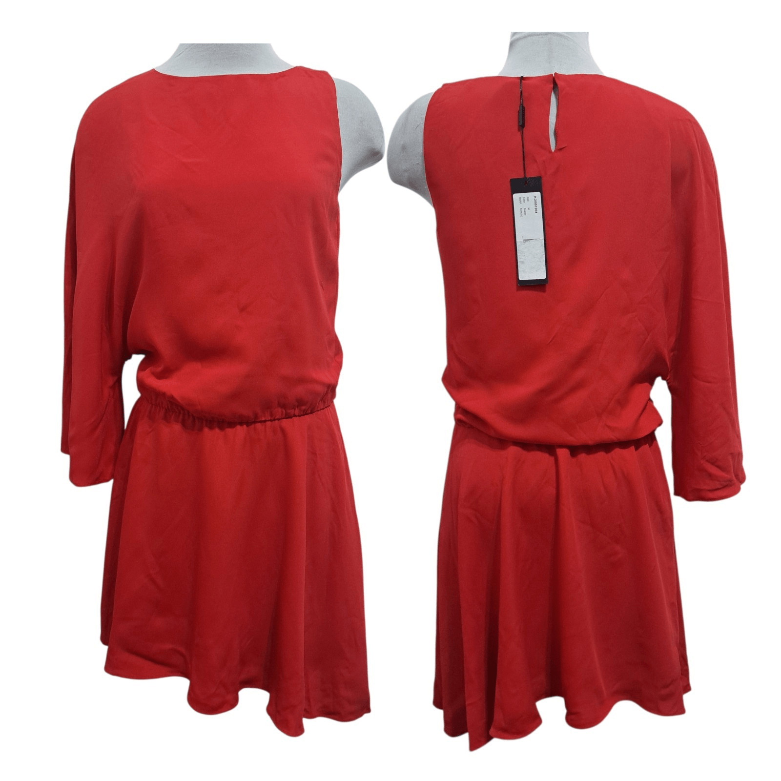 Halston Heritage Silk Blend Bateau Neckline Scarlet Red Medium NWT