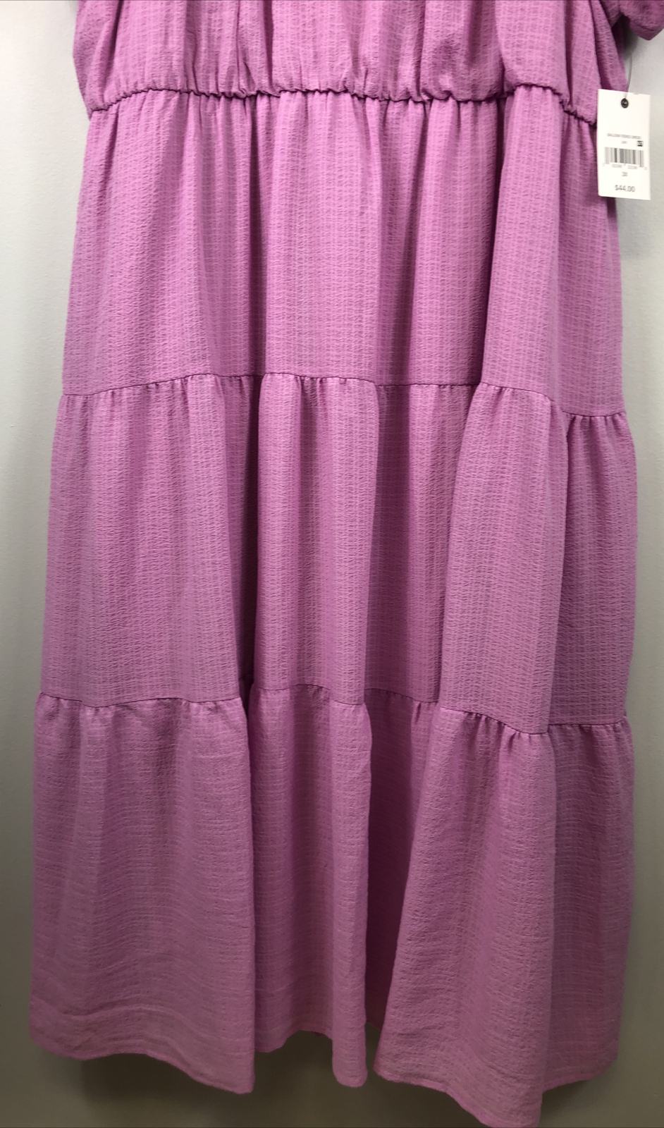 Ophelia Roe Lilac Balloon Short Sleeve Tiered Maxi Summer Dress Plus Sz 3X NWT