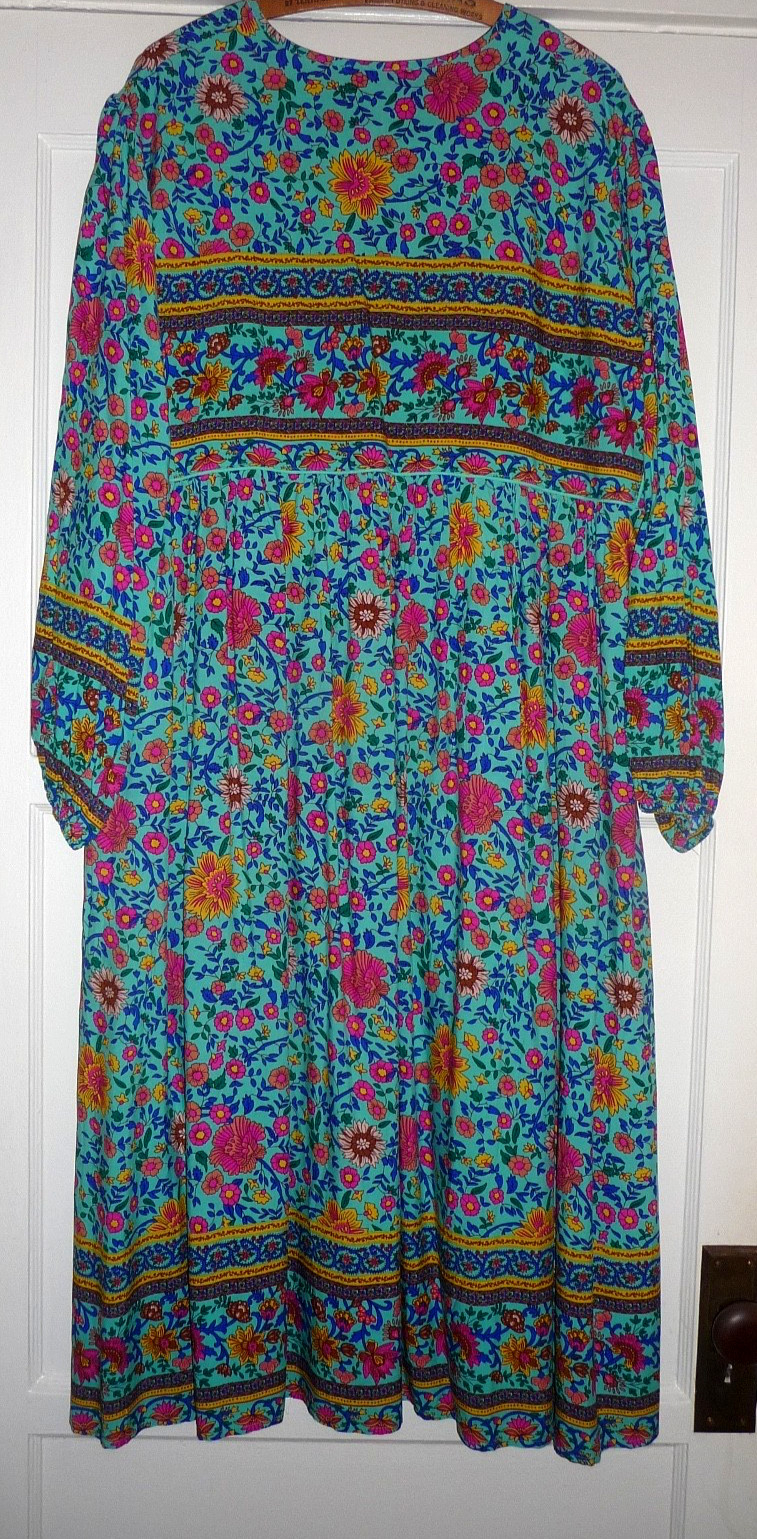 R Vioimos Dress Womens 2XL Multicolor Floral Midi Boho Cottagecore
