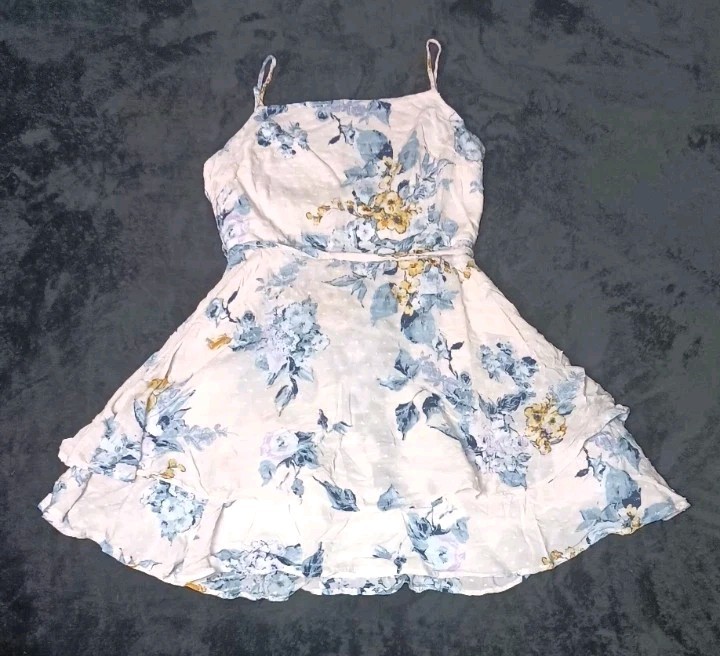 Altard State Sleeveless Swiss Dot Cami Mini Sundress M Floral Tiered Coquette