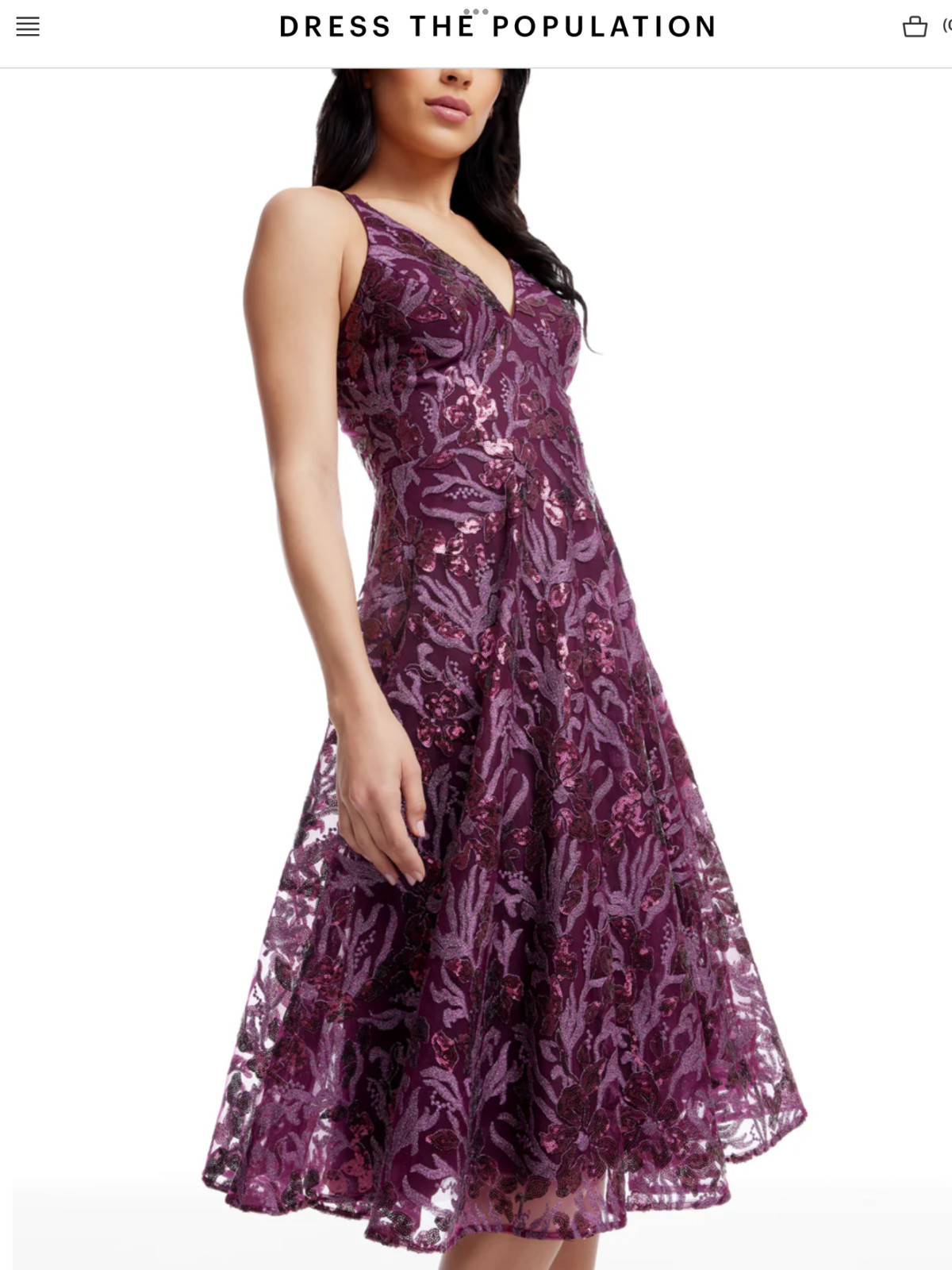 Dress the Population Elisa Sequin Fit & Flare Cocktail Dress, size S