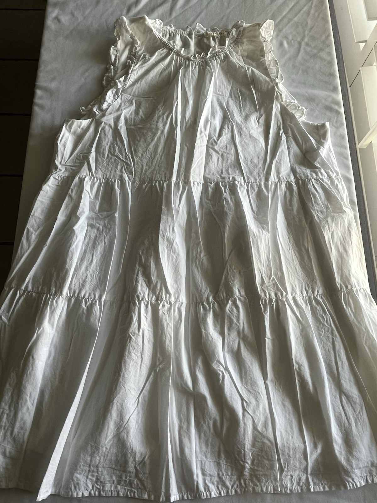 Copper Key White Tiered Ruffle Dress XL Cottagecore Mini dress