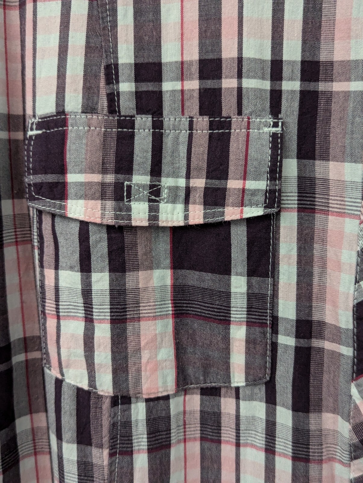 Columbia PFG Super Bonehead Dress Medium Pink Plaid Pockets Preppy Outdoor Beach
