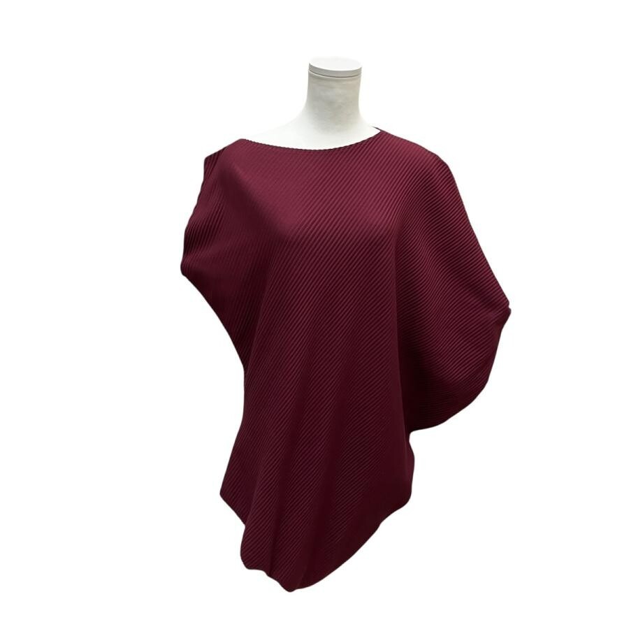 ISSEY MIYAKE Twisted Pleats Dress Maroon Size 3 Authenticated Authentic