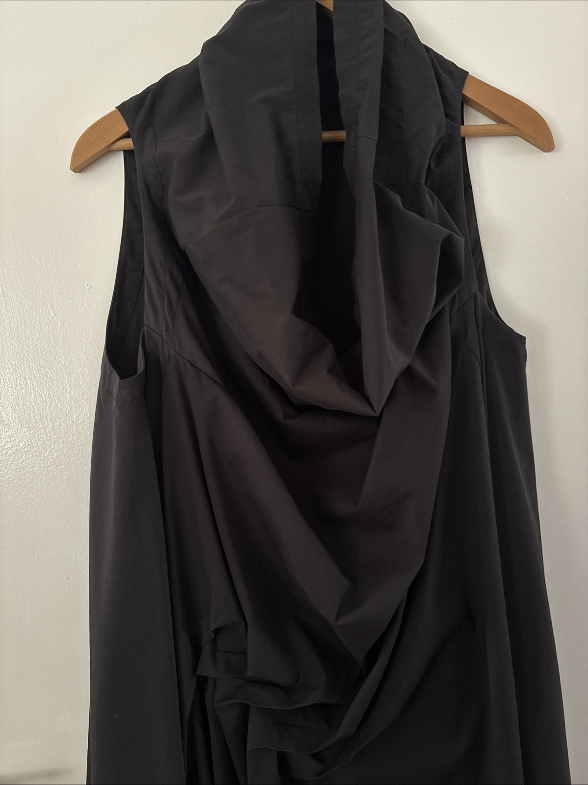 Moyuru Japanese Tunic Black Cotton Blend Asymmetric Shift Dress L Japan Sold O