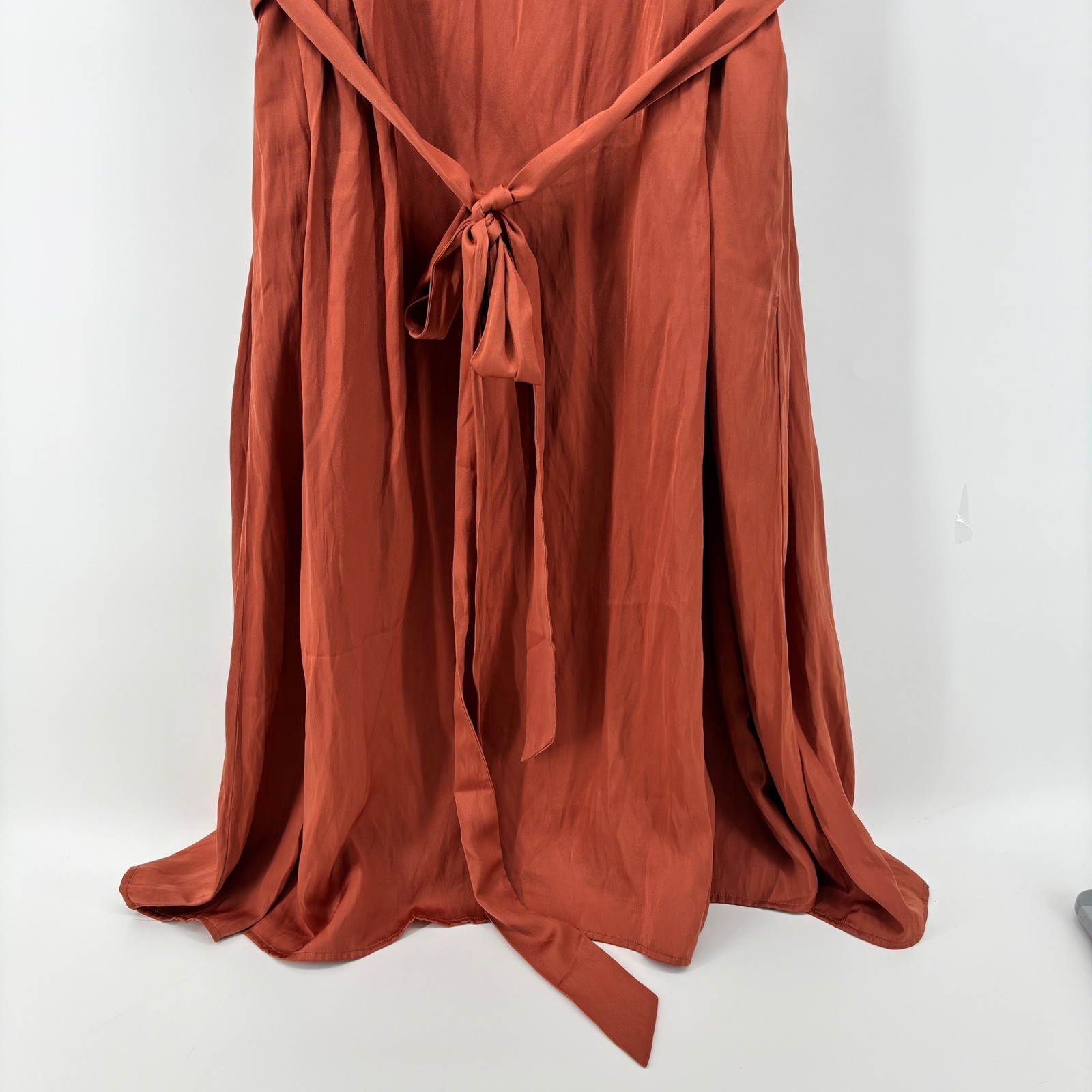 LOFT Plus Rust Terracotta Sleeveless Fit & Flare Dress with Waist Tie 26 NWT