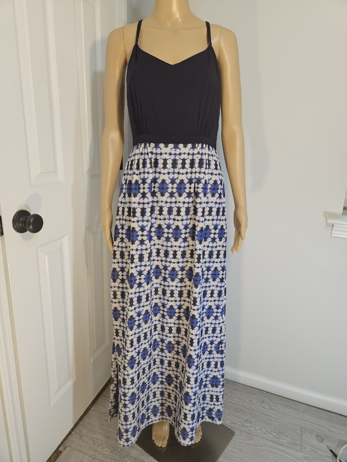 J Crew Womens Maxi Dress 4 Blue Halter Maxi Side Slit Lined