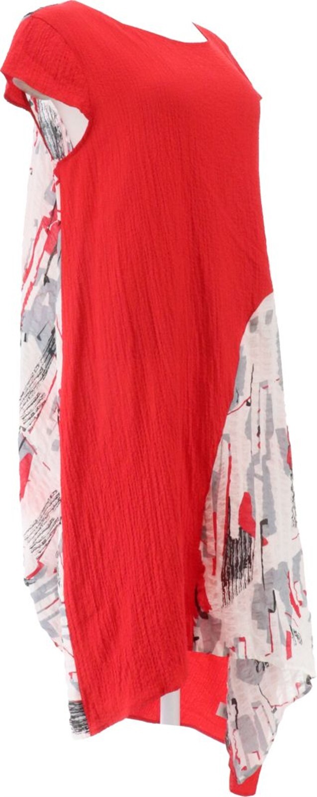 Truth + Style Cotton Blend Abstract Printed Dress Red Abstract XL NWOT (794)