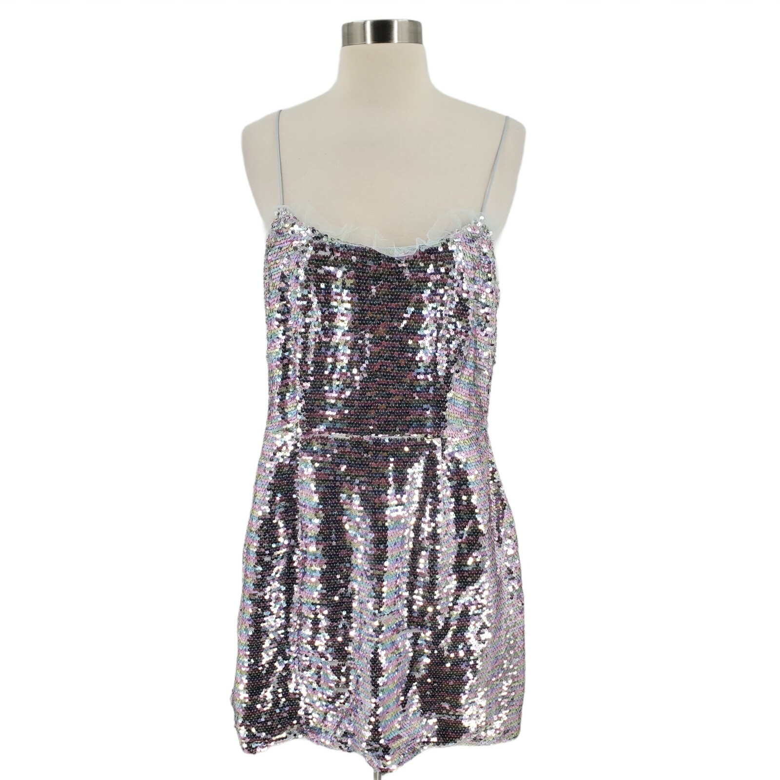 The East Order Cheyney Sequin Thin Strap Mini Dress Size Pastel Large NWOT $160